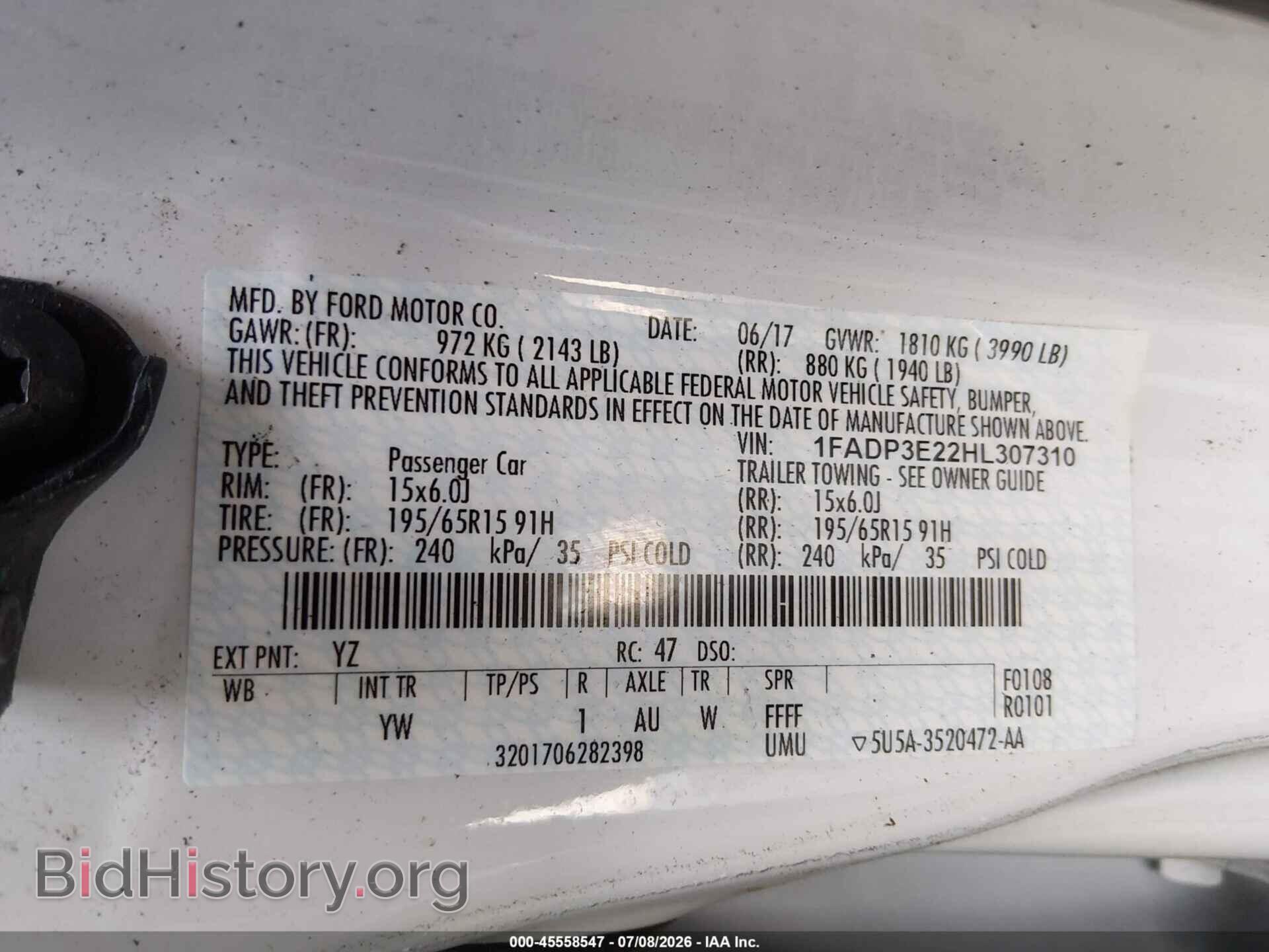 2017 FORD FOCUS - VIN: 1FADP3E22HL307310 - Photo 9