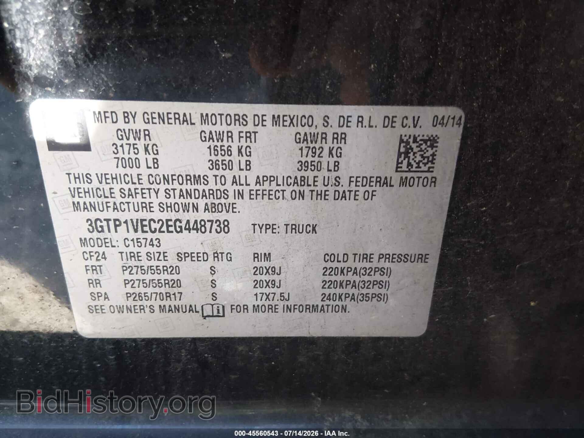 2014 GMC SIERRA 1500 - VIN: 3GTP1VEC2EG448738 - Фото 9