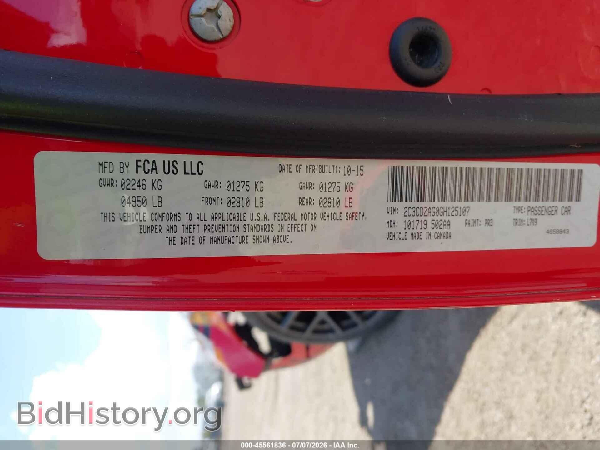 2016 DODGE CHALLENGER - VIN: 2C3CDZAG0GH125107 - Photo 9