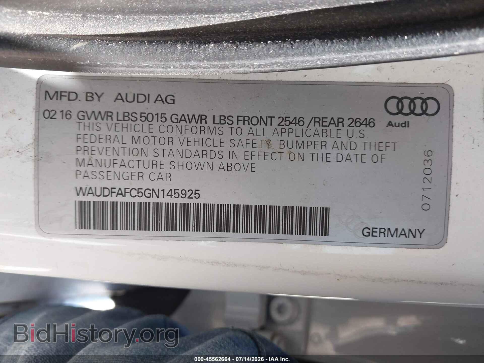 2016 AUDI A6 - VIN: WAUDFAFC5GN145925 - Фото 9