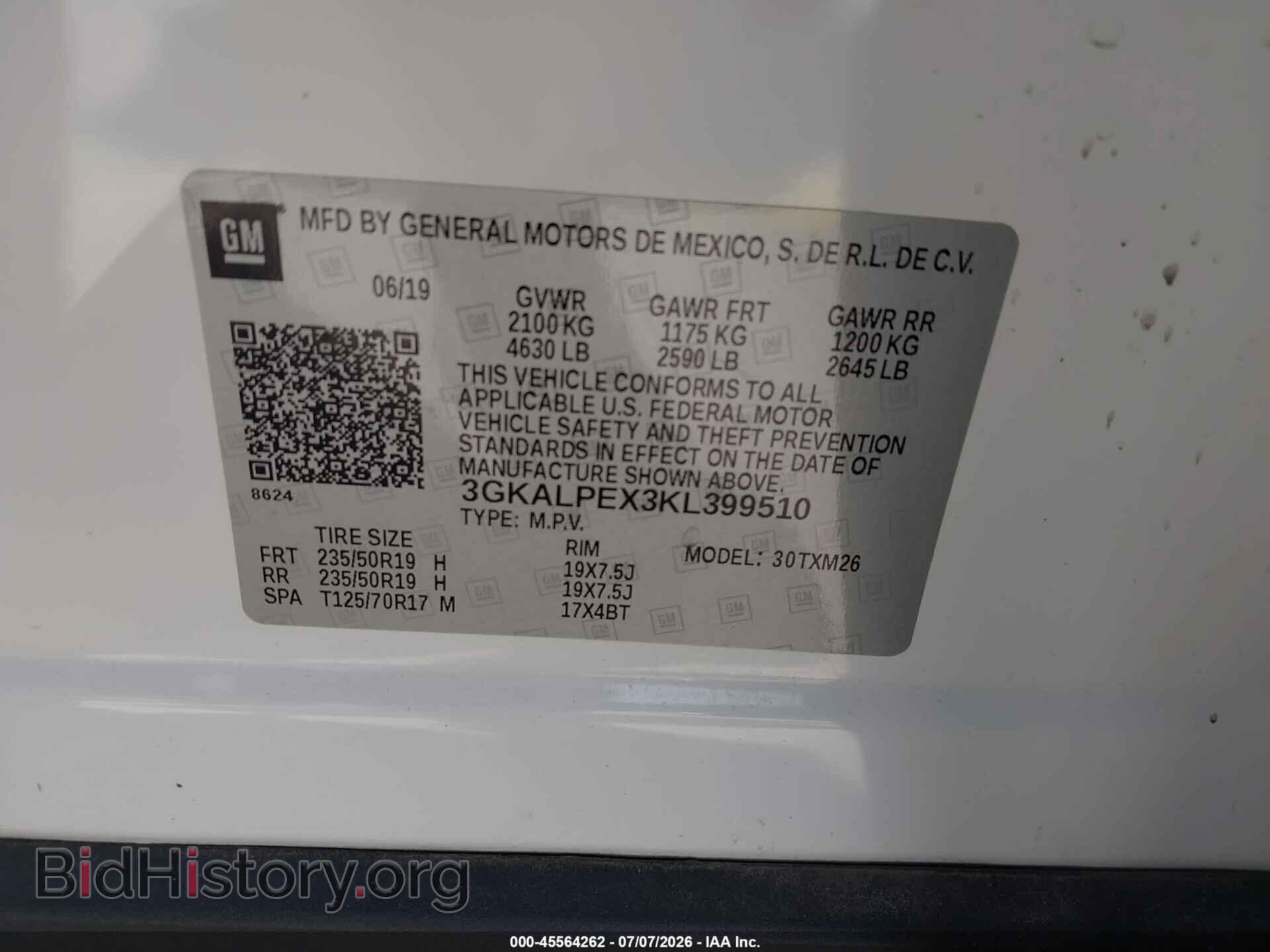 2019 GMC TERRAIN - VIN: 3GKALPEX3KL399510 - Photo 9