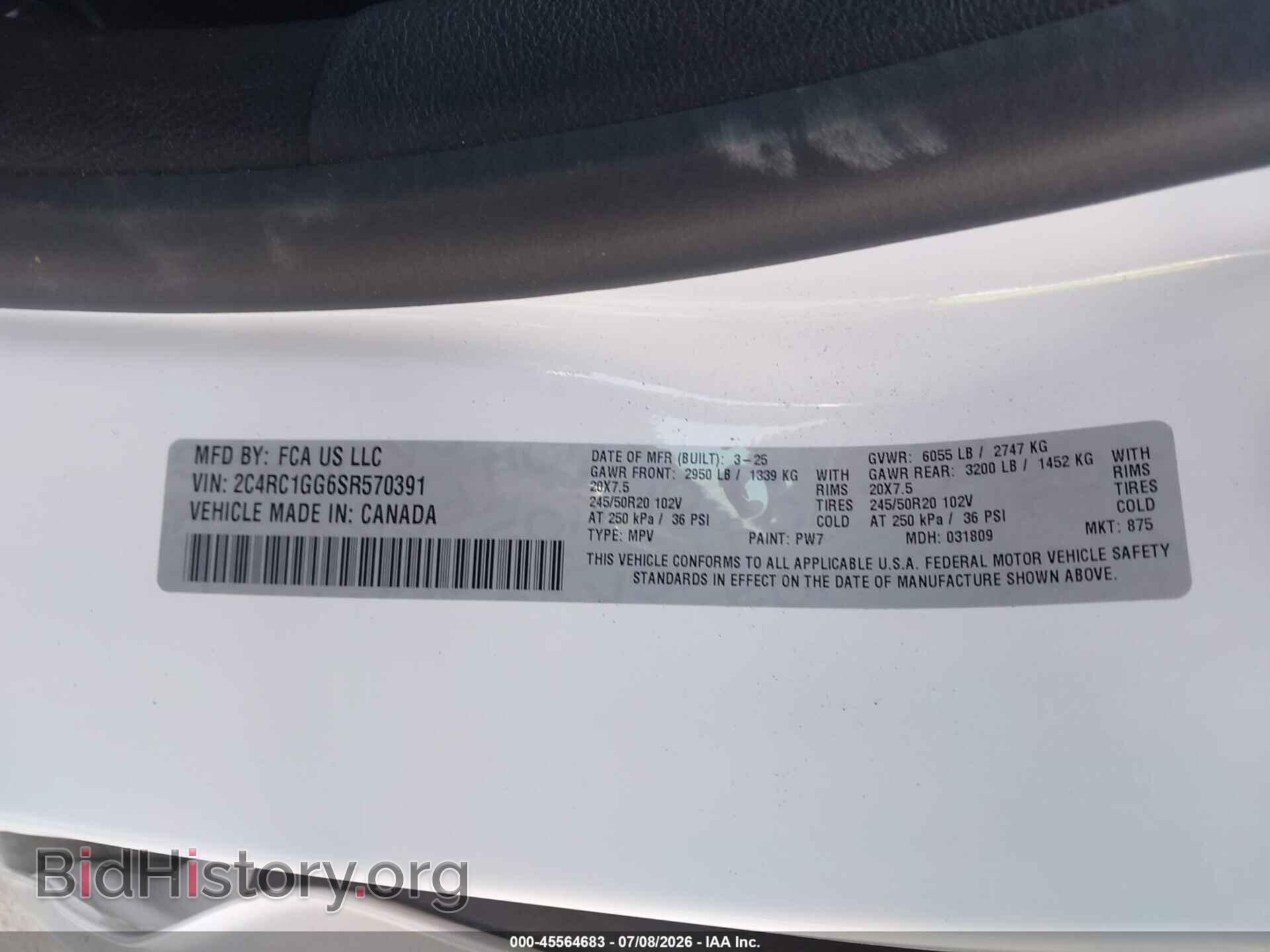 2025 CHRYSLER PACIFICA - VIN: 2C4RC1GG6SR570391 - Photo 9