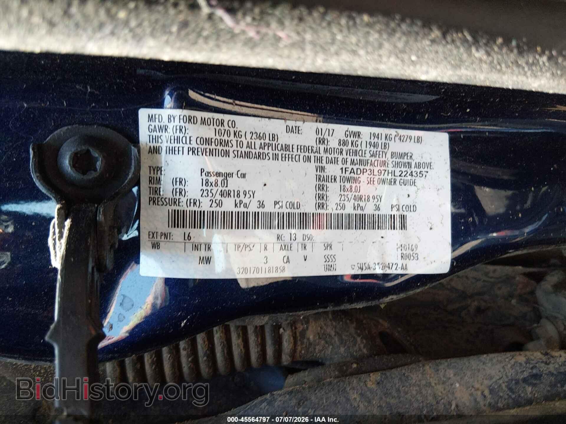 2017 FORD FOCUS ST - VIN: 1FADP3L97HL224357 - Photo 9