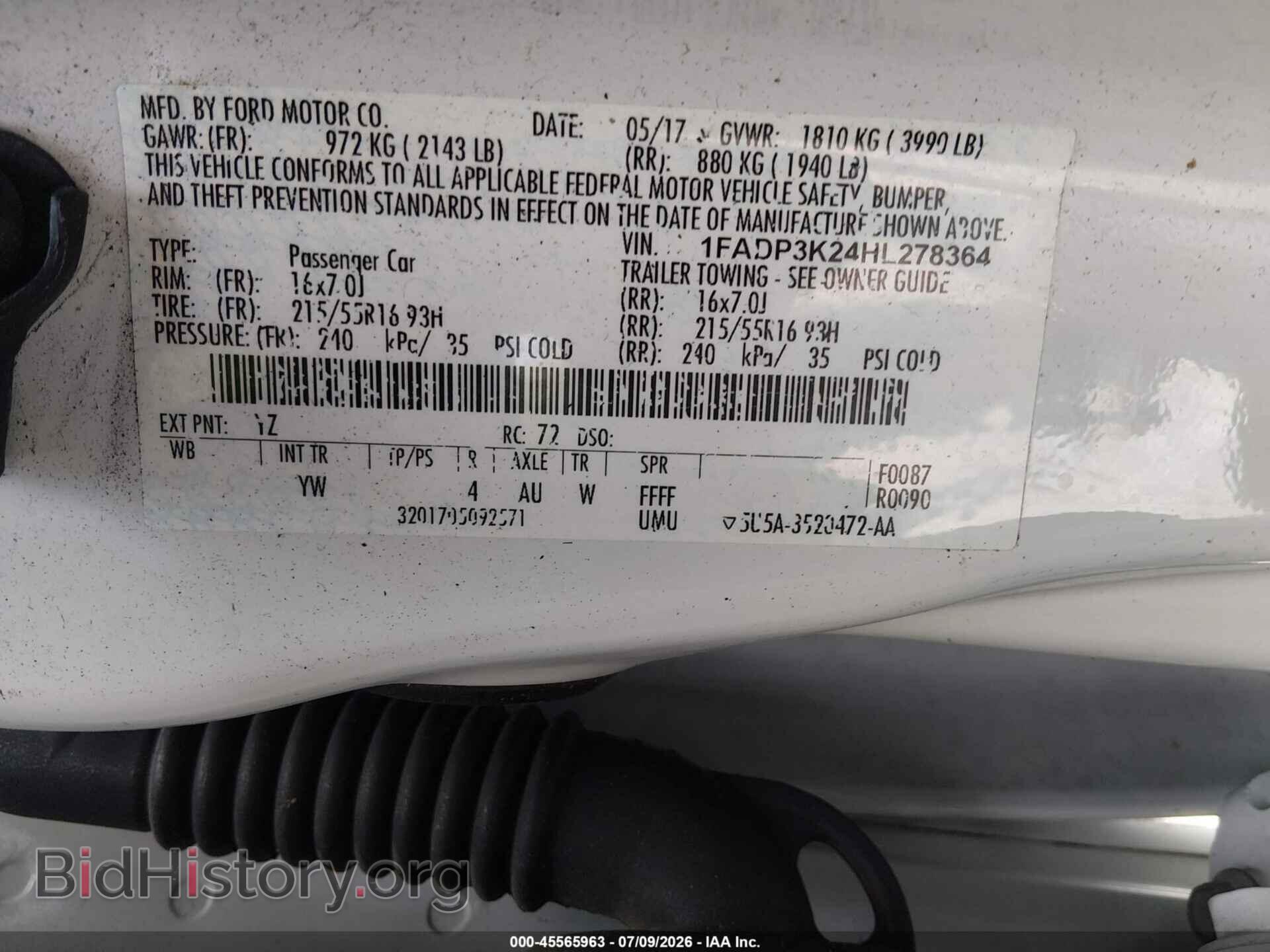 2017 FORD FOCUS - VIN: 1FADP3K24HL278364 - Photo 9