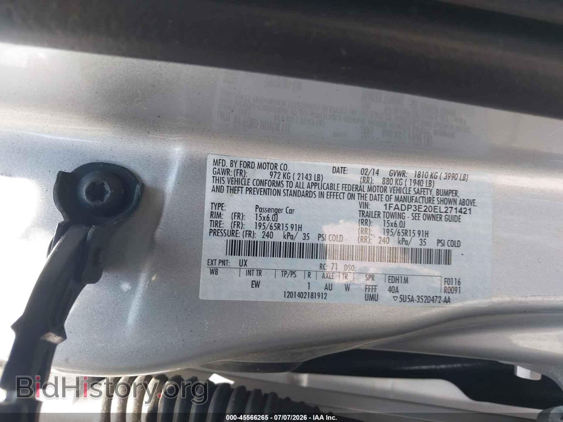 2014 FORD FOCUS - VIN: 1FADP3E20EL271421 - Фото 9