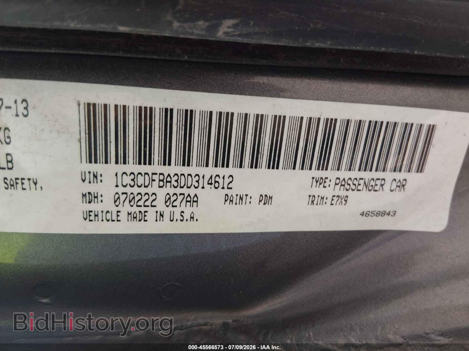 2013 DODGE DART - VIN: 1C3CDFBA3DD314612 - Фото 9