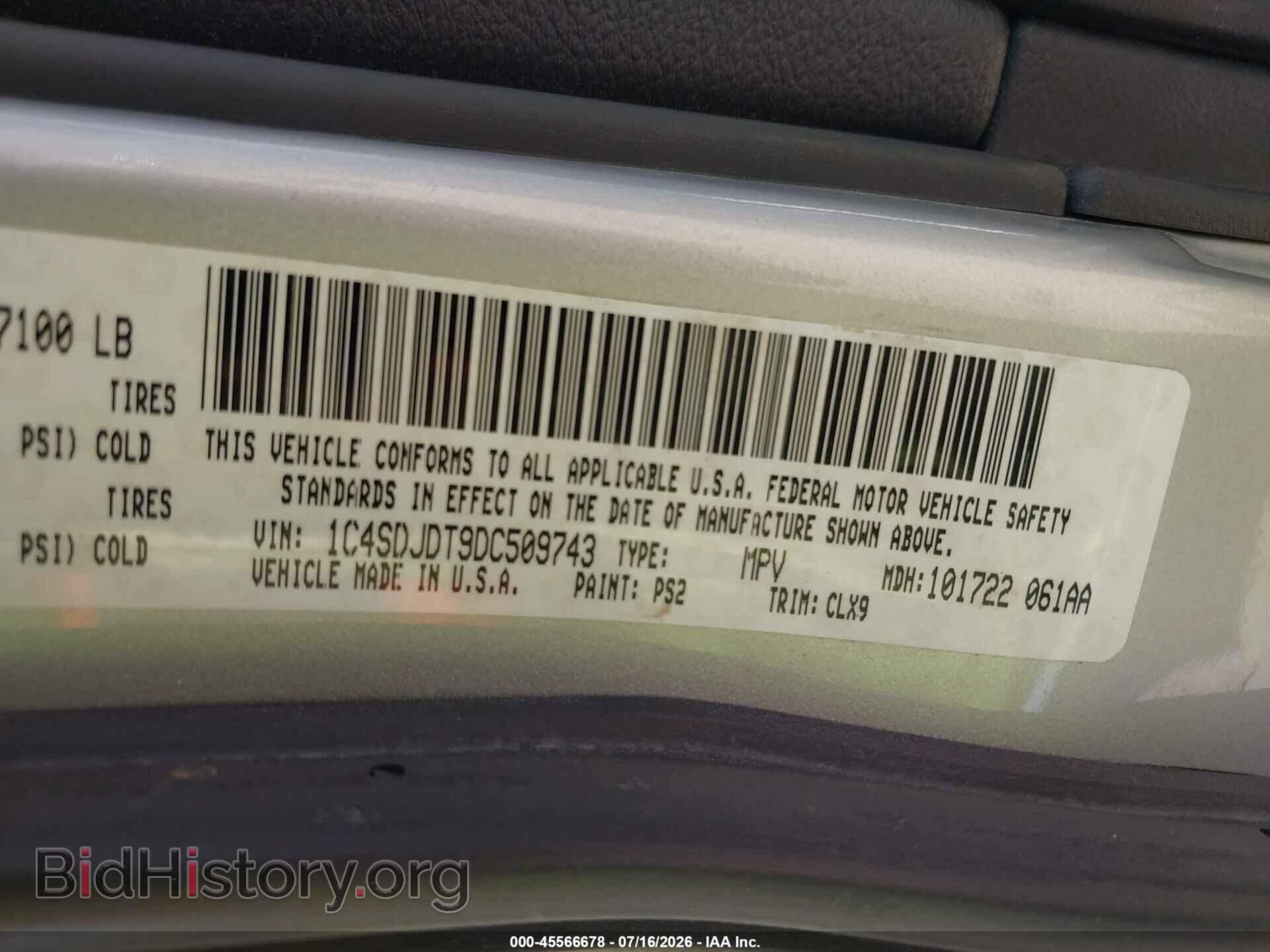 2013 DODGE DURANGO - VIN: 1C4SDJDT9DC509743 - Photo 9