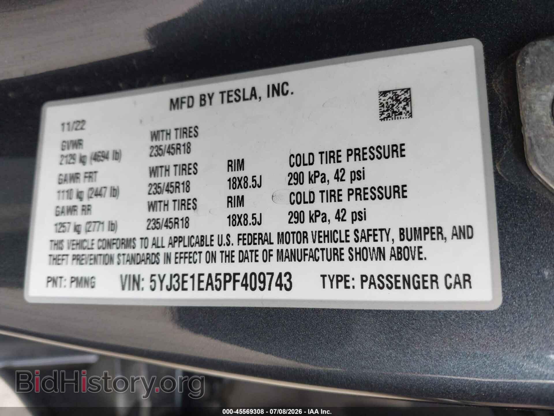 2023 TESLA MODEL 3 - VIN: 5YJ3E1EA5PF409743 - Фото 9