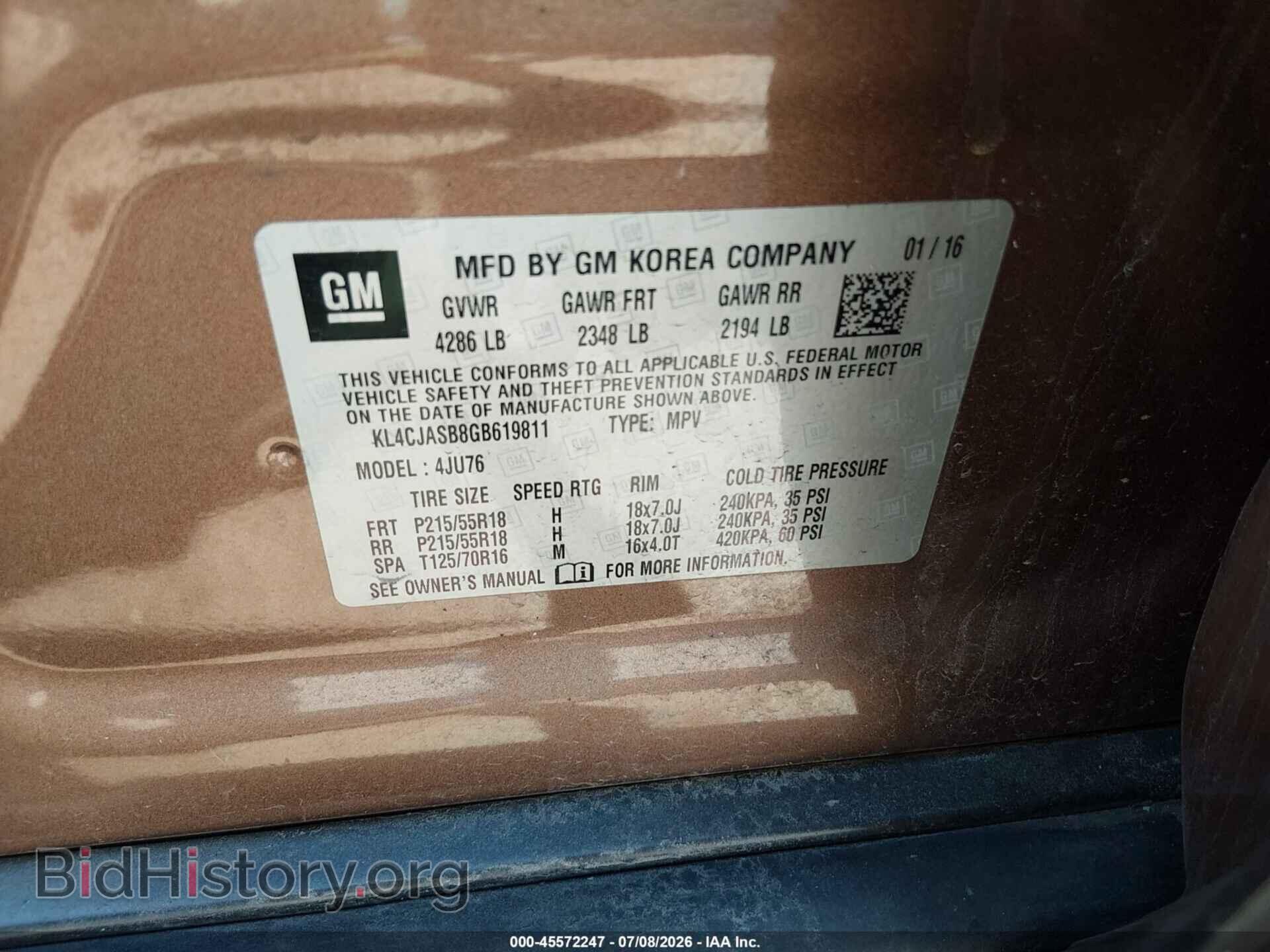 2016 BUICK ENCORE - VIN: KL4CJASB8GB619811 - Photo 9
