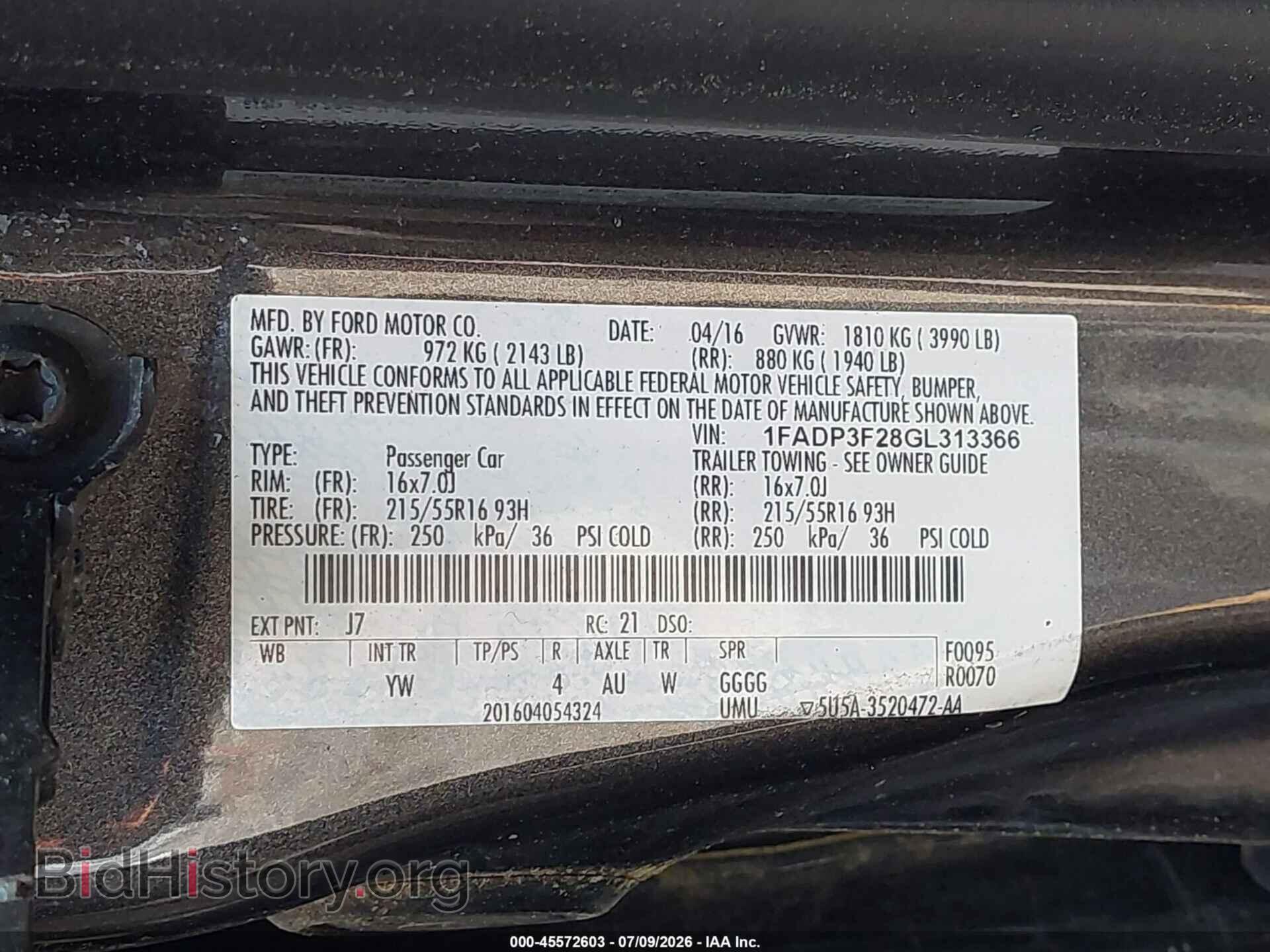 2016 FORD FOCUS - VIN: 1FADP3F28GL313366 - Photo 9
