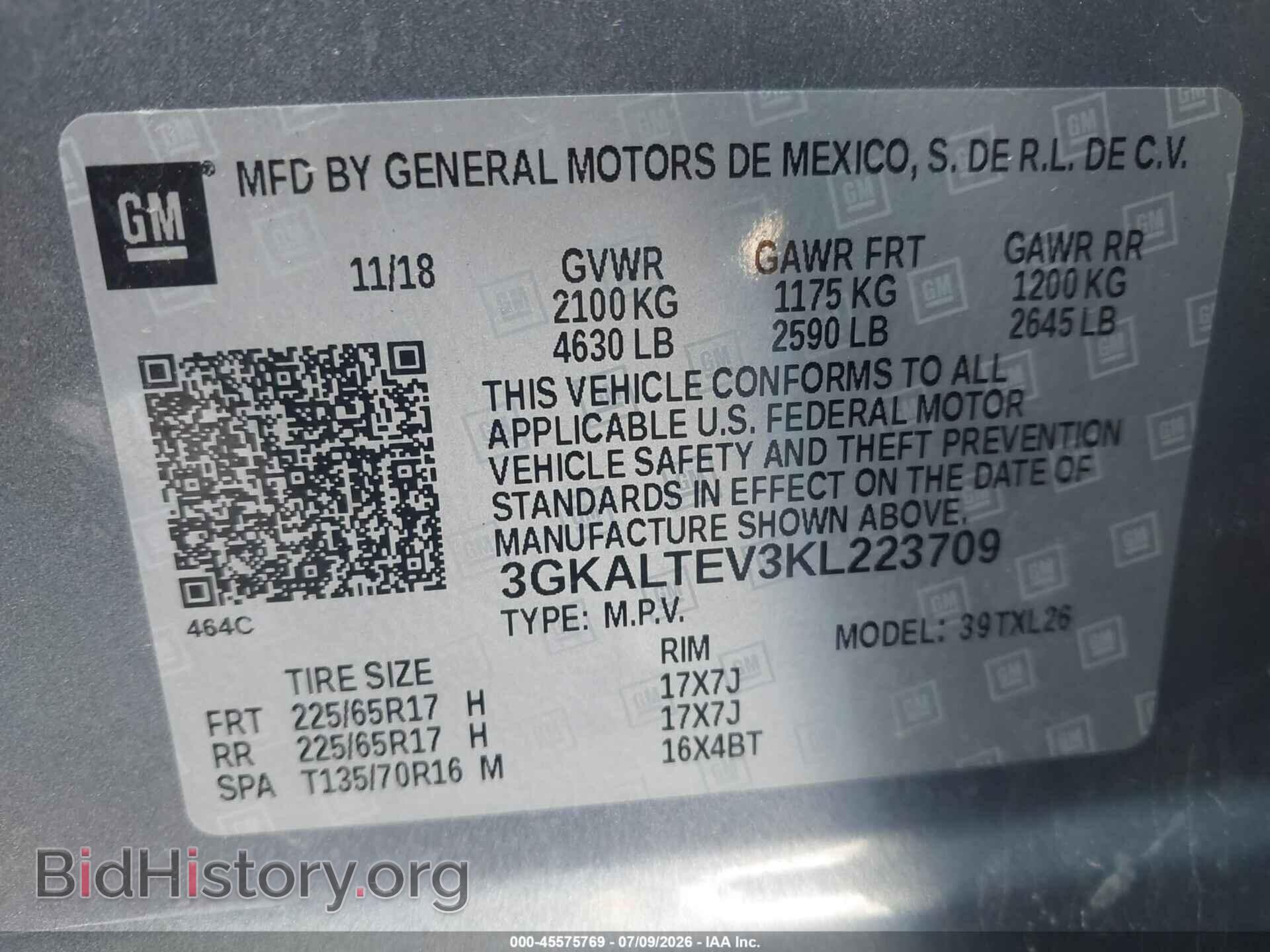 2019 GMC TERRAIN - VIN: 3GKALTEV3KL223709 - Photo 9