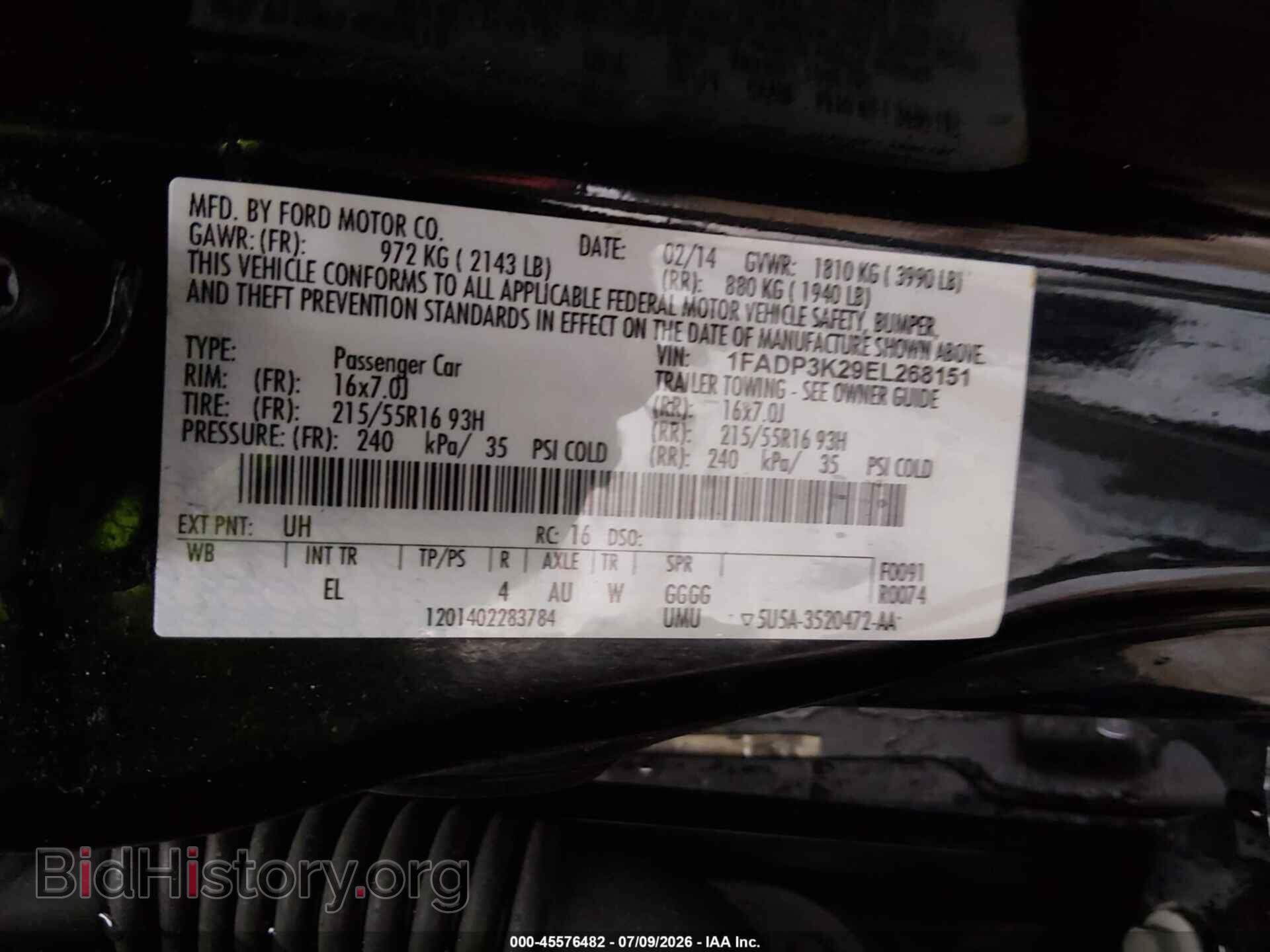 2014 FORD FOCUS - VIN: 1FADP3K29EL268151 - Photo 9