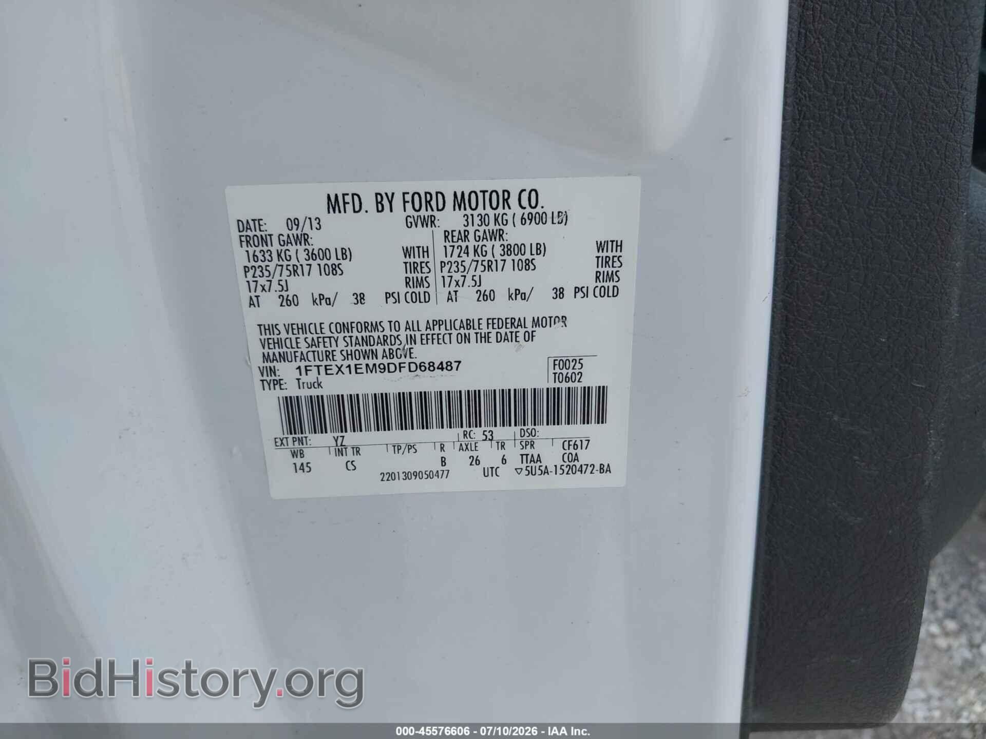 2013 FORD F-150 - VIN: 1FTEX1EM9DFD68487 - Фото 9
