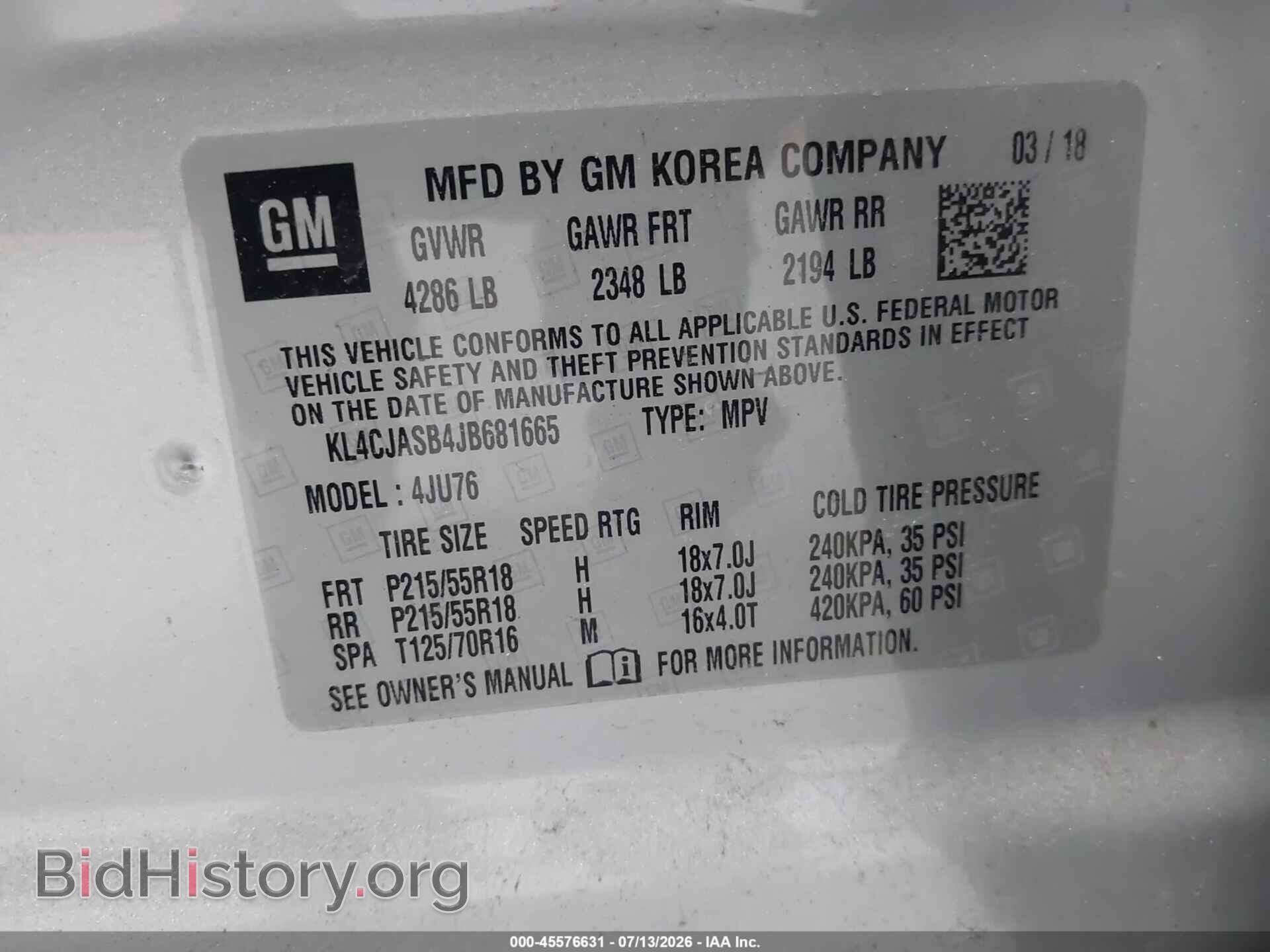2018 BUICK ENCORE - VIN: KL4CJASB4JB681665 - Photo 9