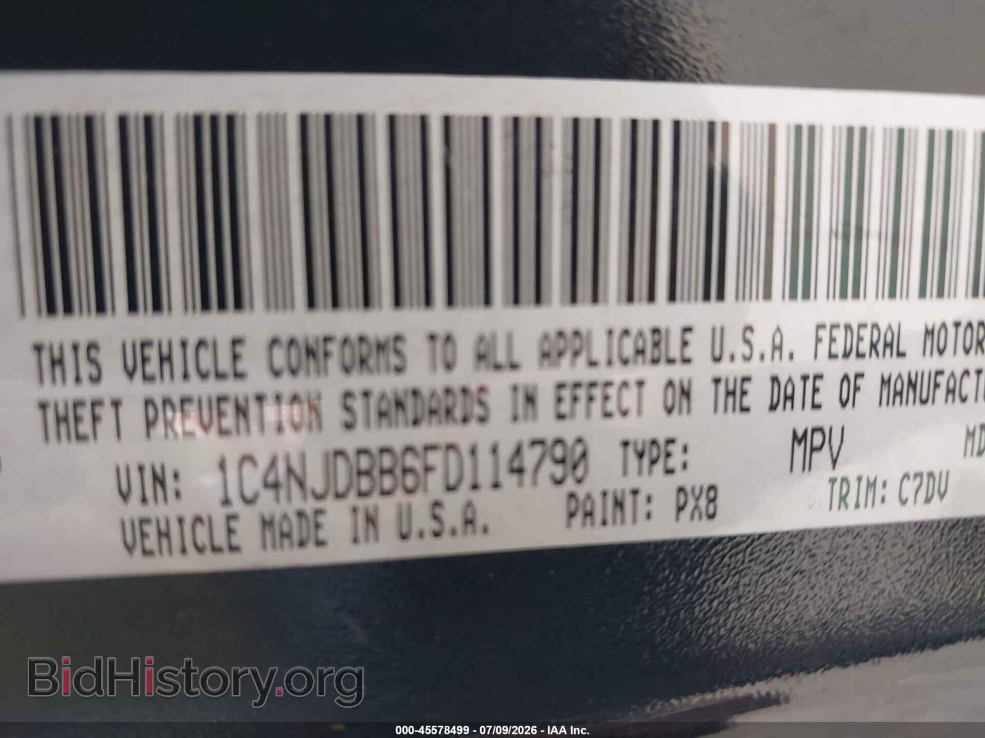 2015 JEEP COMPASS - VIN: 1C4NJDBB6FD114790 - Фото 9