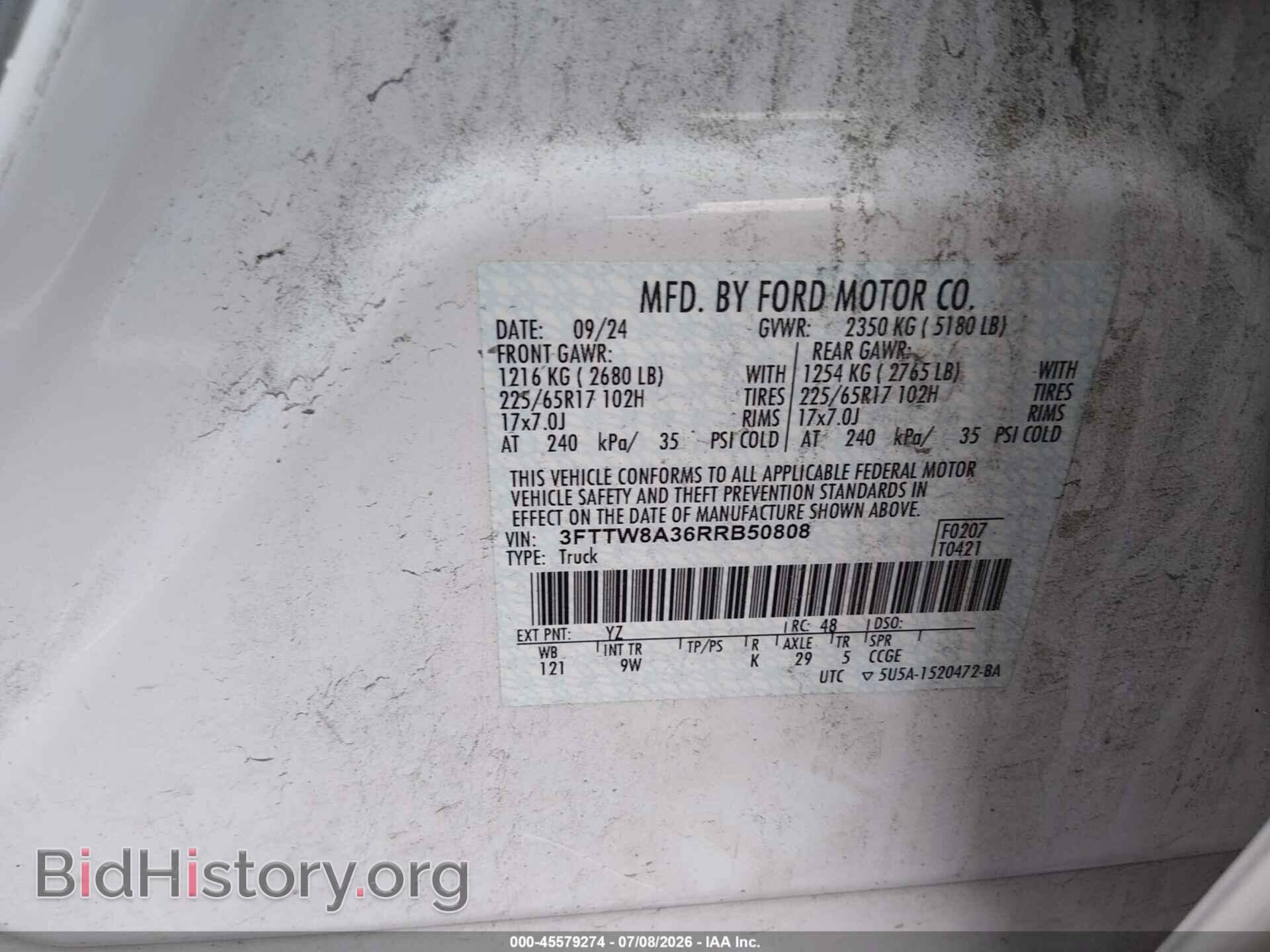 2024 FORD MAVERICK - VIN: 3FTTW8A36RRB50808 - Photo 9
