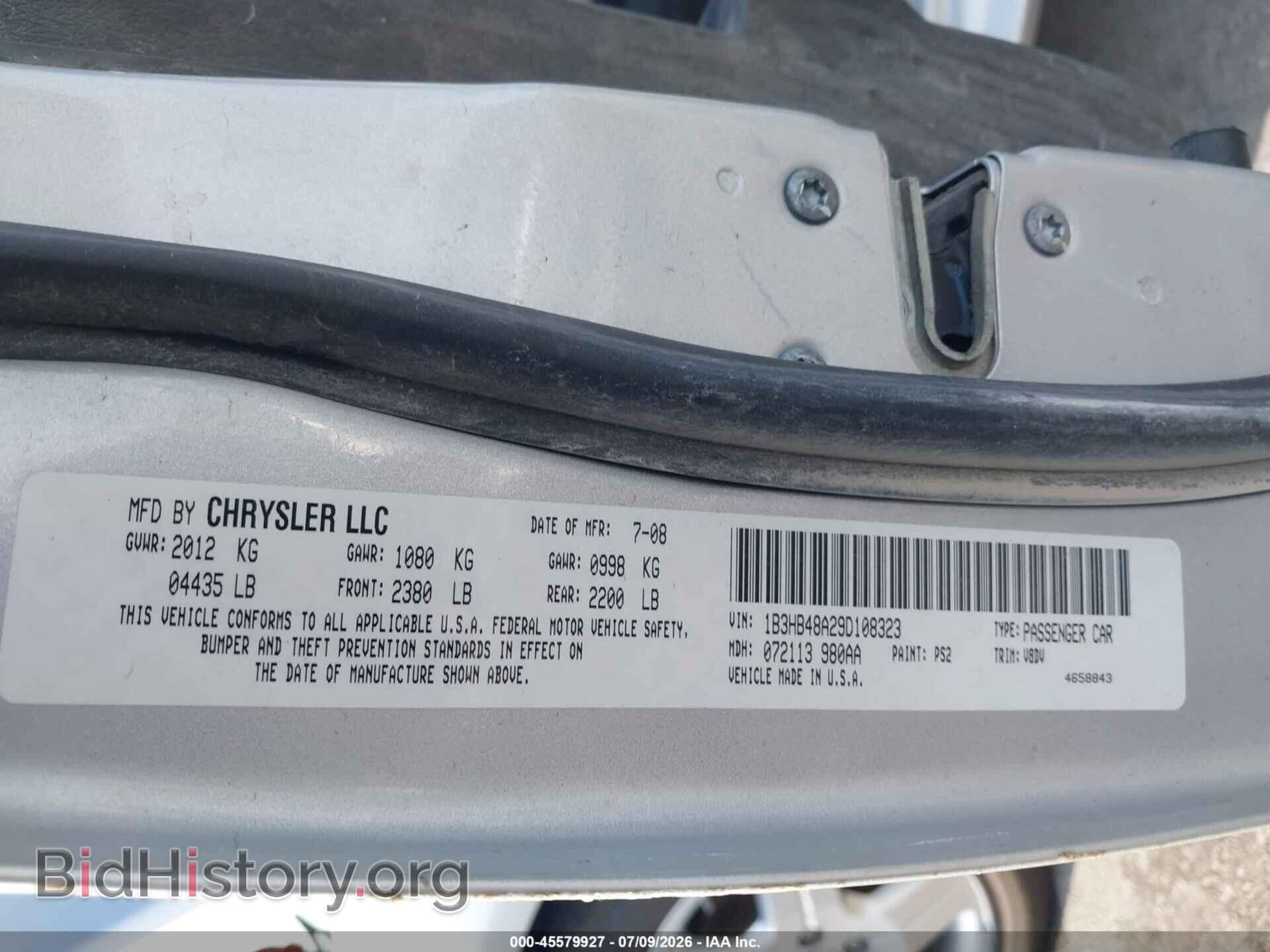 2009 DODGE CALIBER - VIN: 1B3HB48A29D108323 - Photo 9