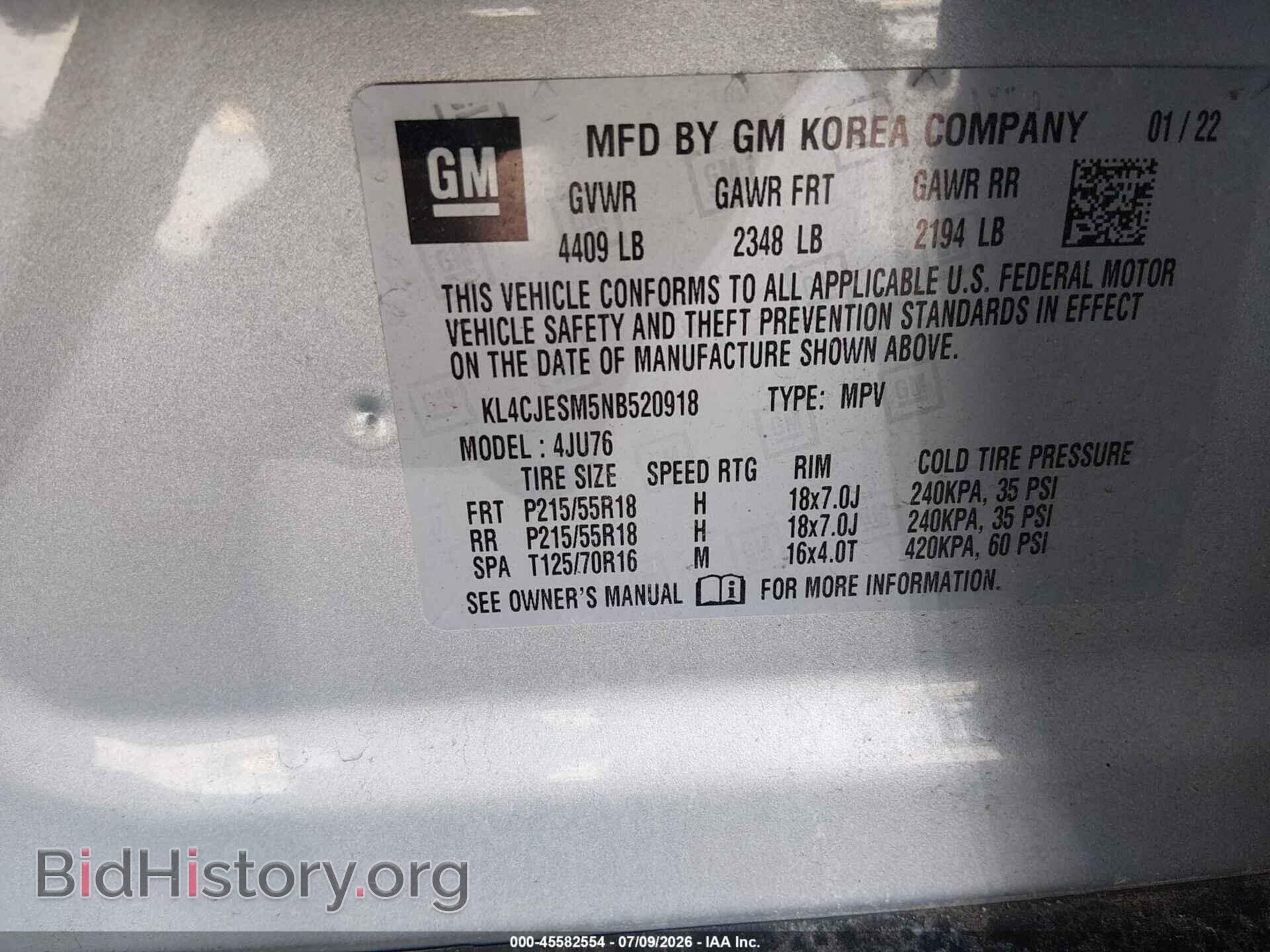 2022 BUICK ENCORE - VIN: KL4CJESM5NB520918 - Photo 9