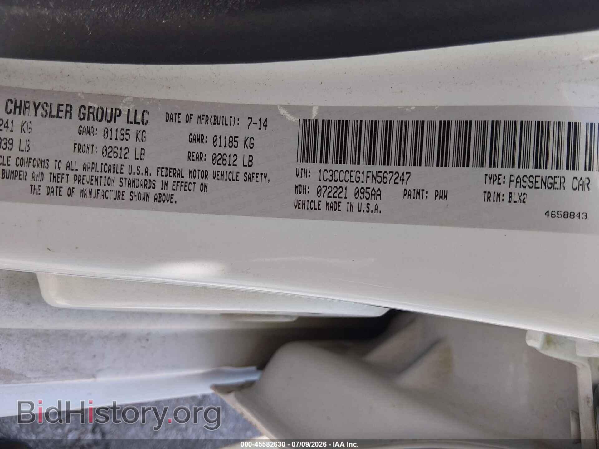 2015 CHRYSLER 200 - VIN: 1C3CCCEG1FN567247 - Photo 9