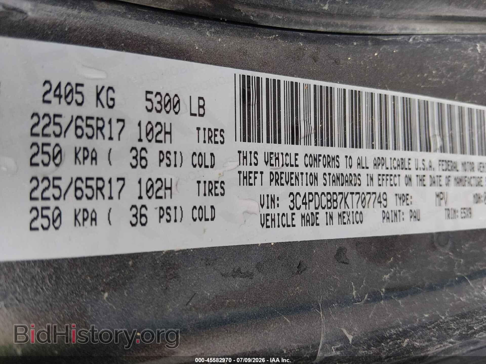 2019 DODGE JOURNEY - VIN: 3C4PDCBB7KT707749 - Photo 9