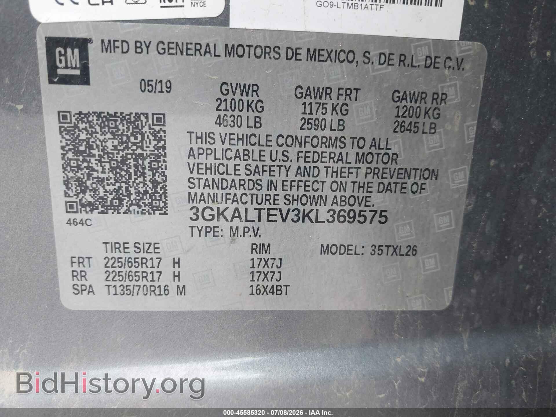2019 GMC TERRAIN - VIN: 3GKALTEV3KL369575 - Photo 9