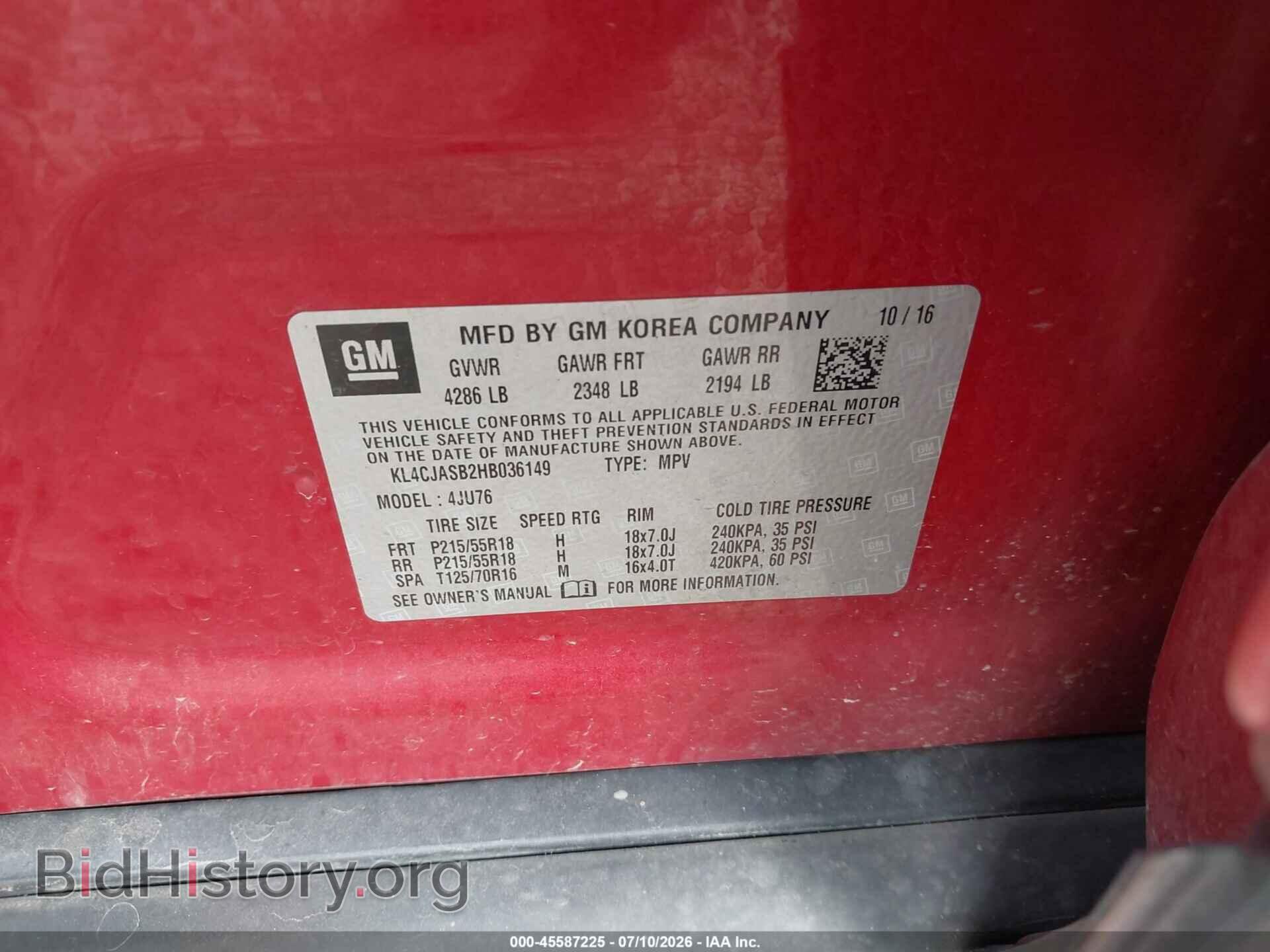 2017 BUICK ENCORE - VIN: KL4CJASB2HB036149 - Photo 9