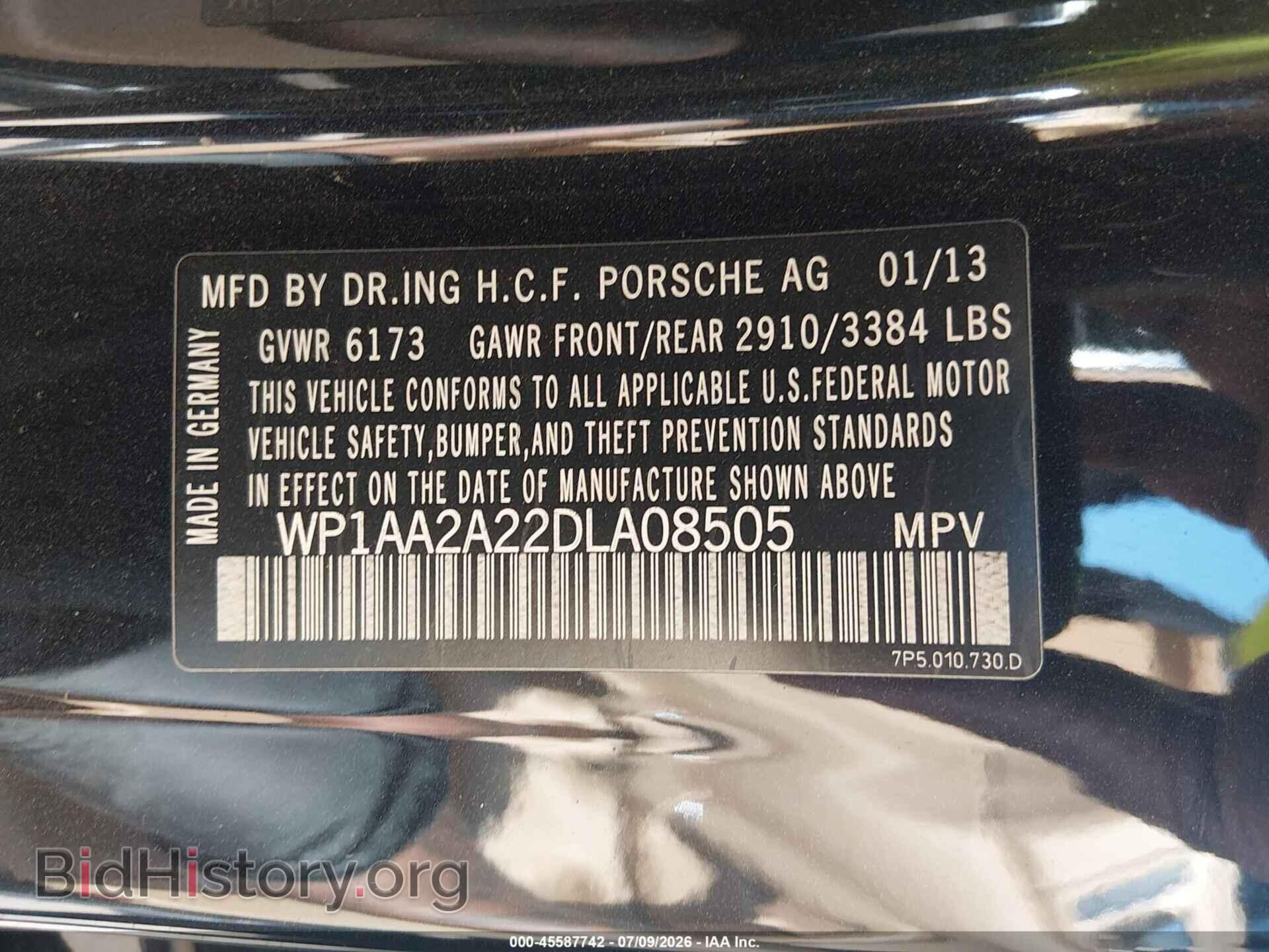 2013 PORSCHE CAYENNE - VIN: WP1AA2A22DLA08505 - Photo 9