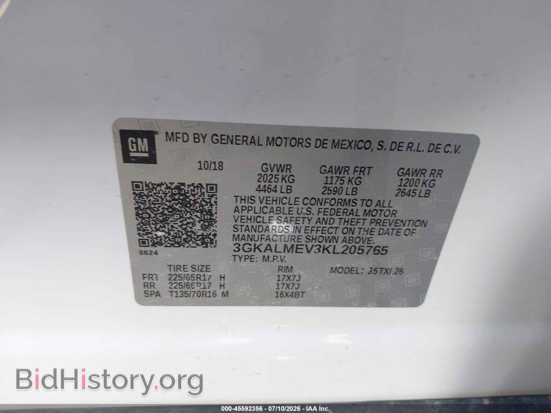 2019 GMC TERRAIN - VIN: 3GKALMEV3KL205765 - Photo 9