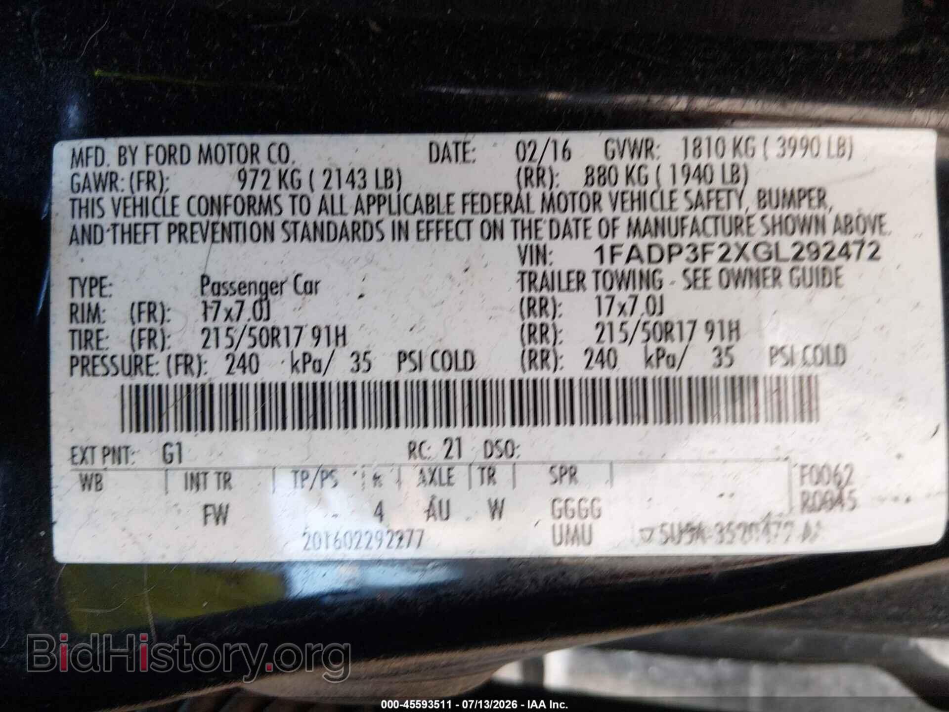 2016 FORD FOCUS - VIN: 1FADP3F2XGL292472 - Фото 9