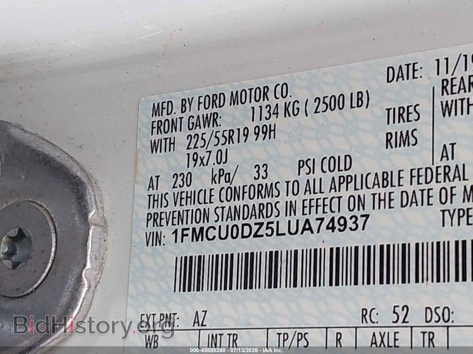 2020 FORD ESCAPE - VIN: 1FMCU0DZ5LUA74937 - Photo 9