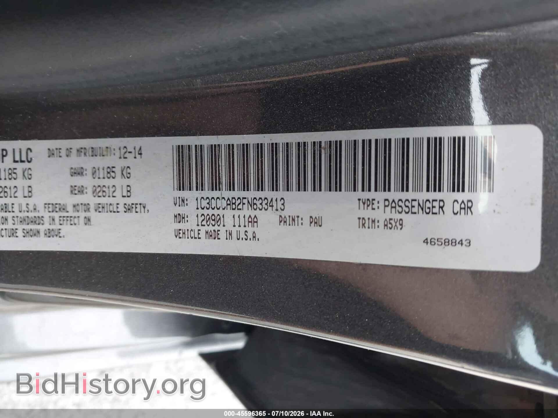 2015 CHRYSLER 200 - VIN: 1C3CCCAB2FN633413 - Photo 9