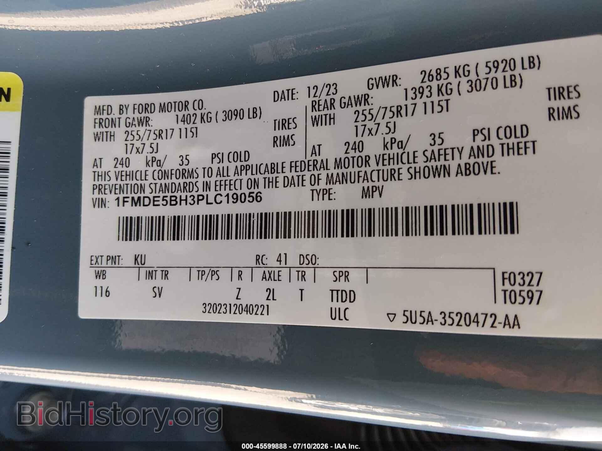 2023 FORD BRONCO - VIN: 1FMDE5BH3PLC19056 - Фото 9