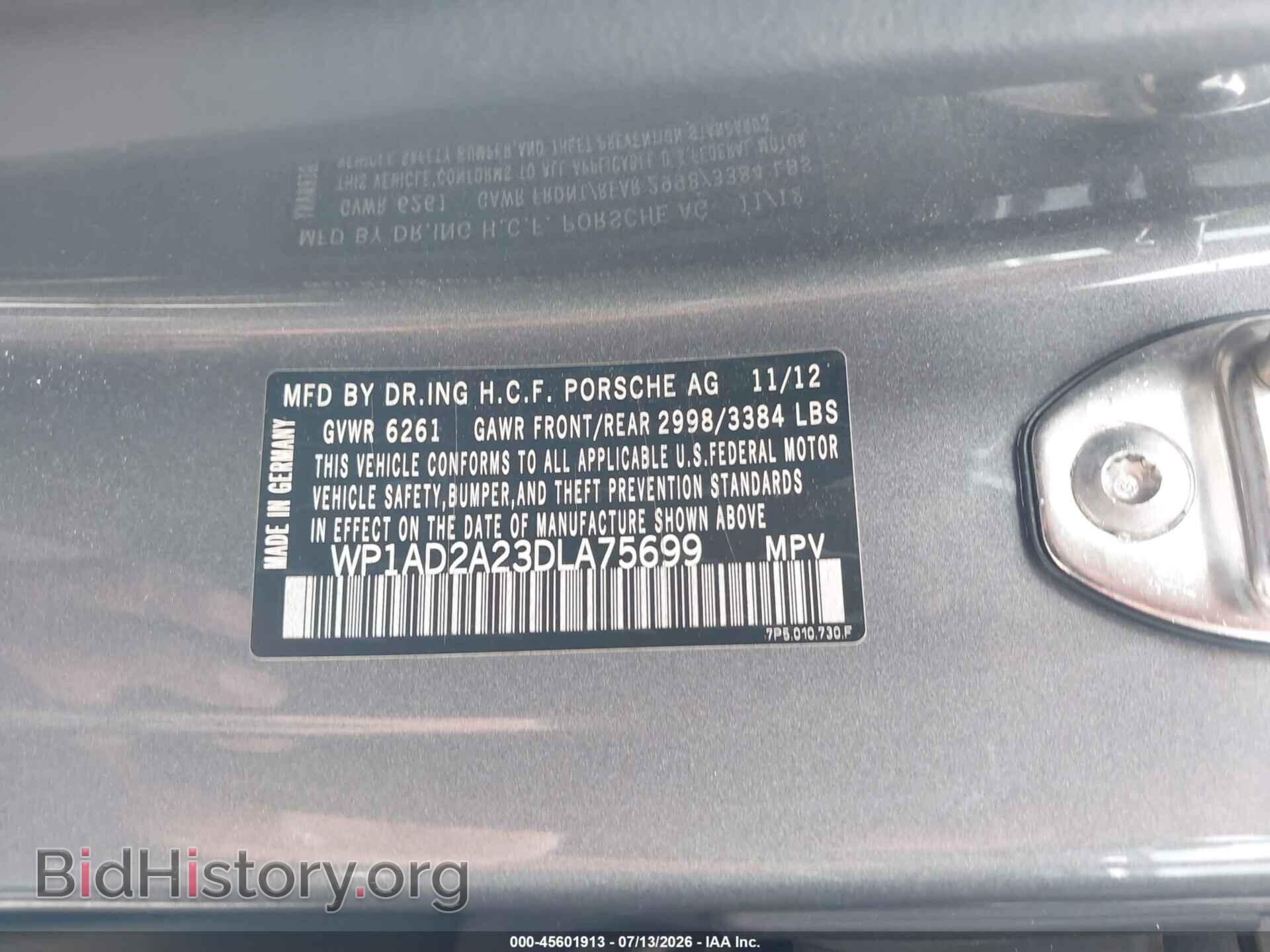 2013 PORSCHE CAYENNE - VIN: WP1AD2A23DLA75699 - Photo 9