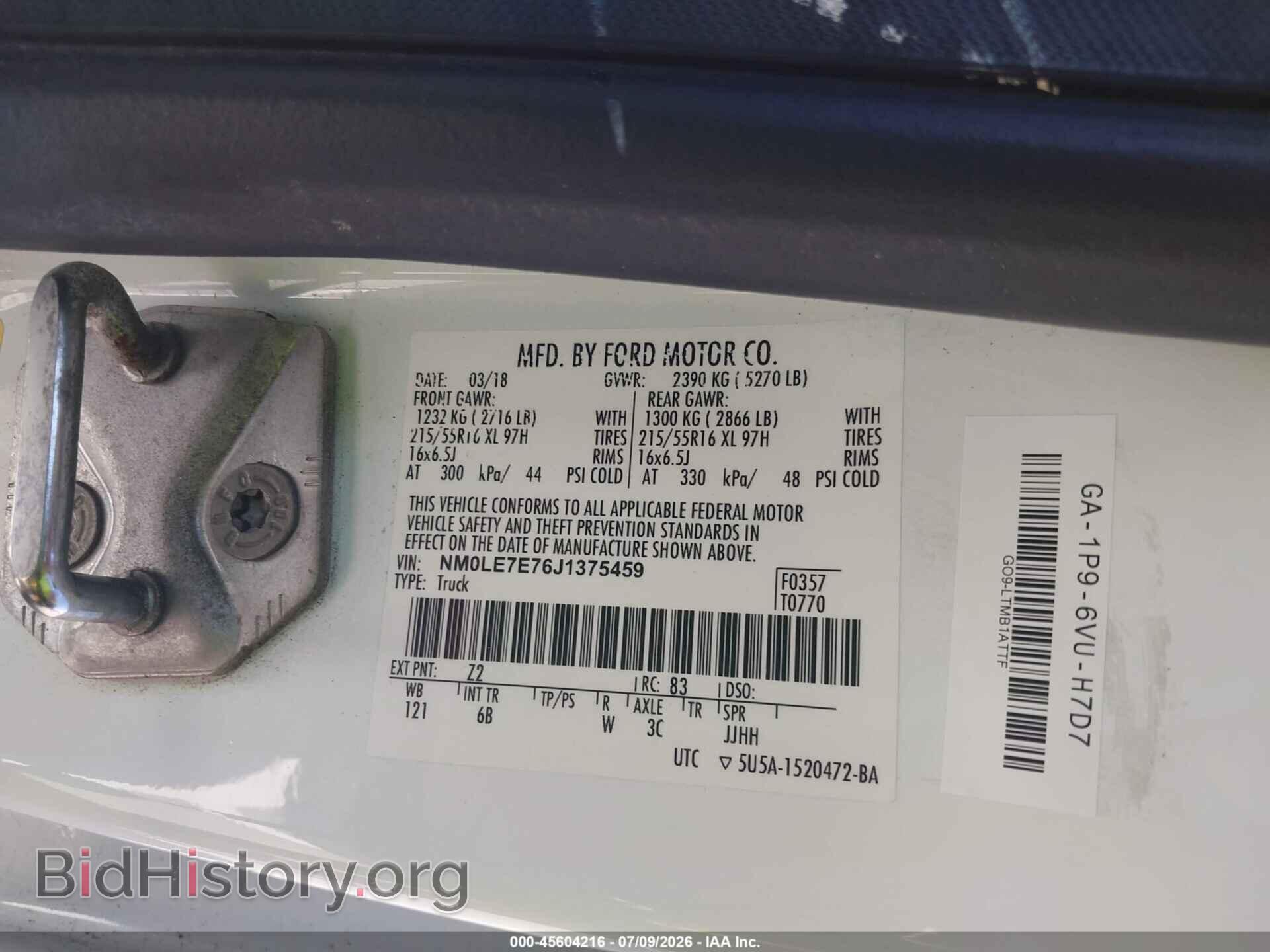 2018 FORD TRANSIT CONNECT - VIN: NM0LE7E76J1375459 - Фото 9