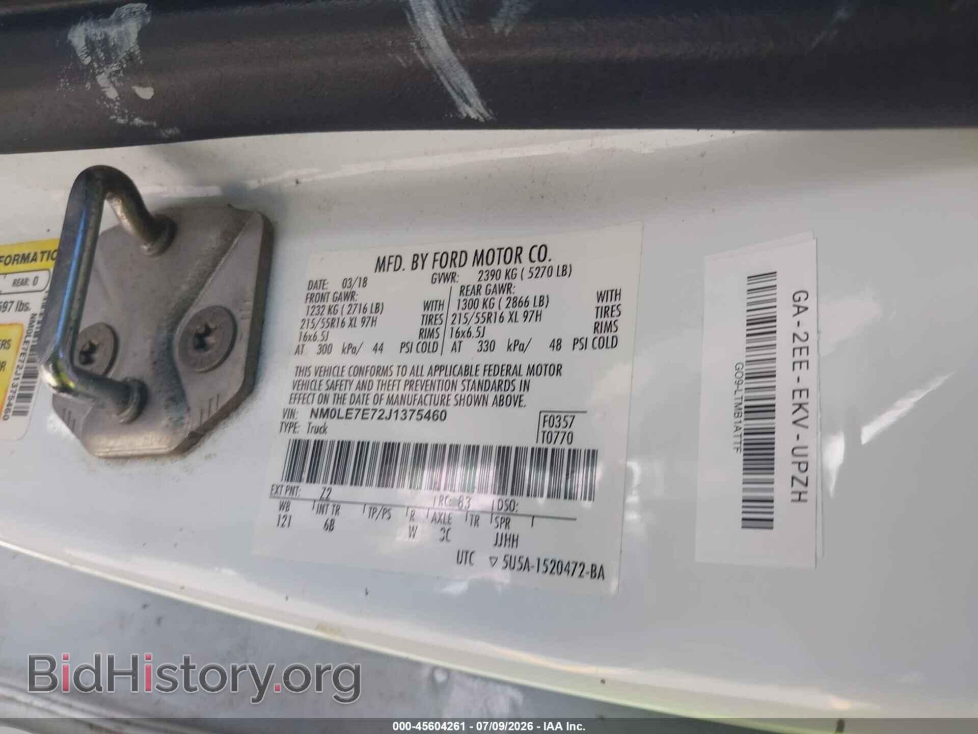 2018 FORD TRANSIT CONNECT - VIN: NM0LE7E72J1375460 - Фото 9