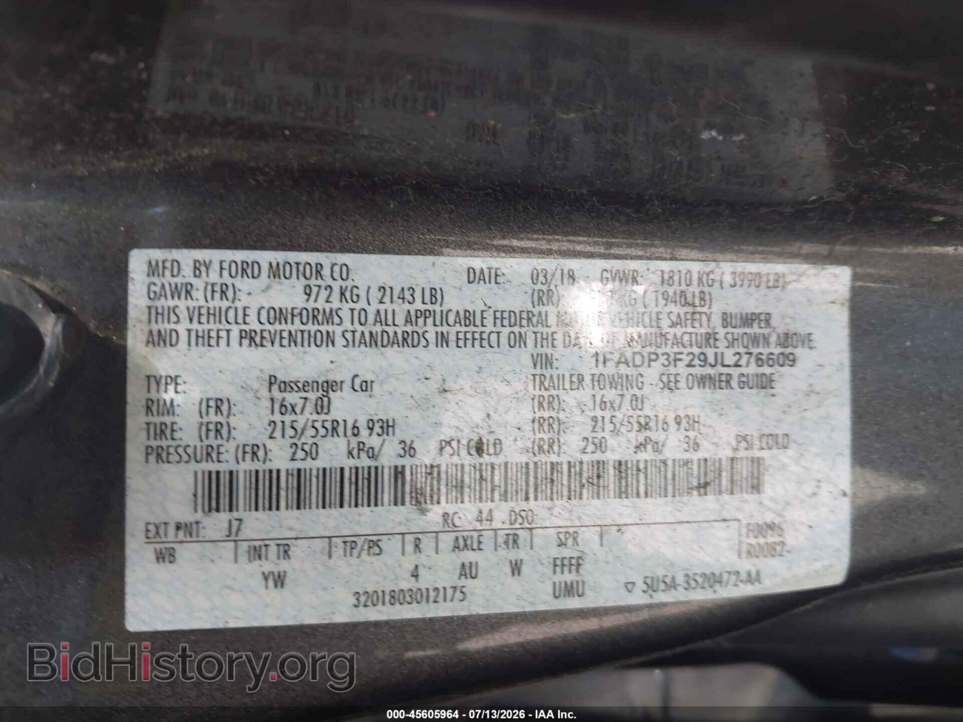 2018 FORD FOCUS - VIN: 1FADP3F29JL276609 - Photo 9