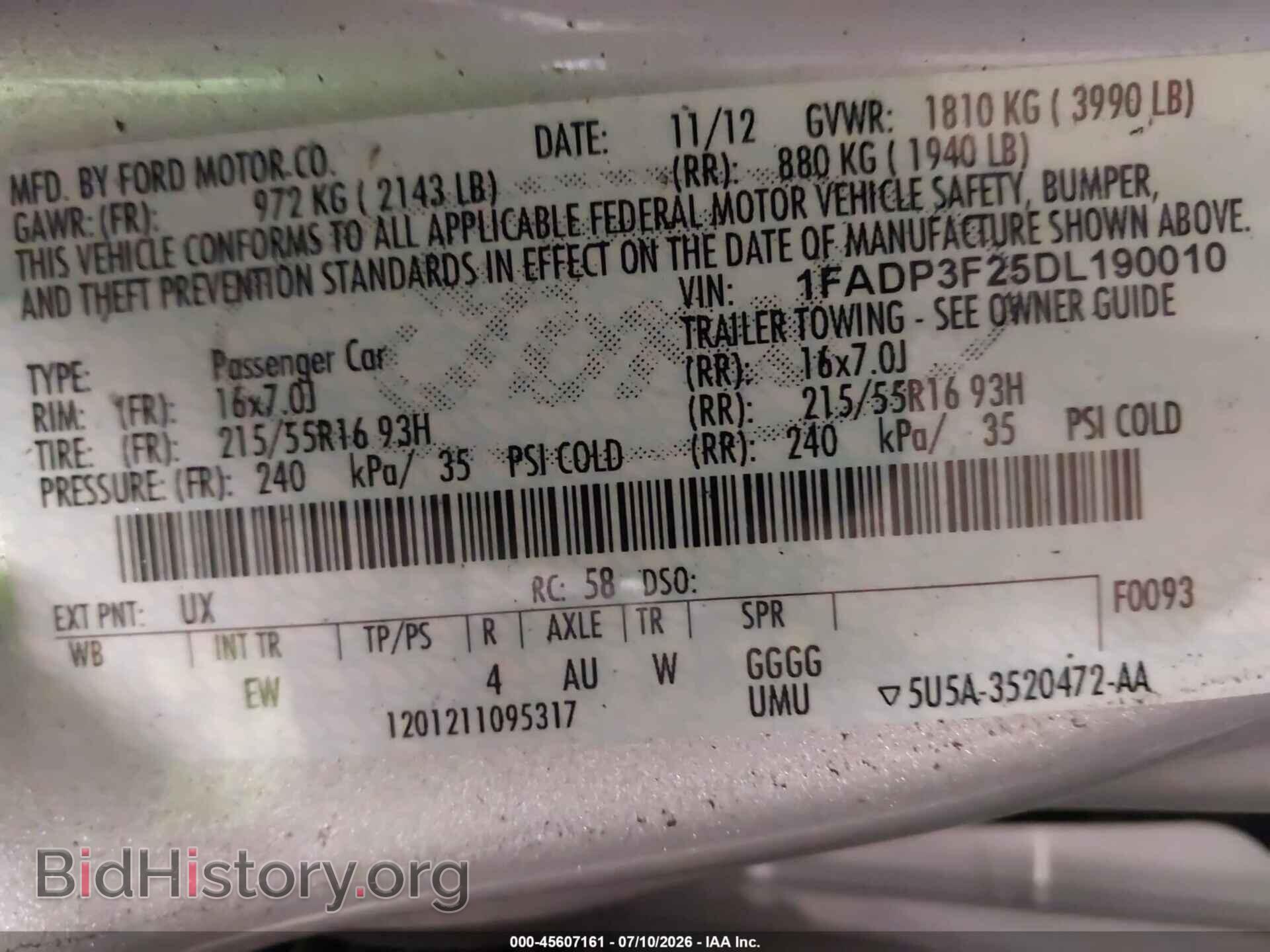 2013 FORD FOCUS - VIN: 1FADP3F25DL190010 - Photo 9