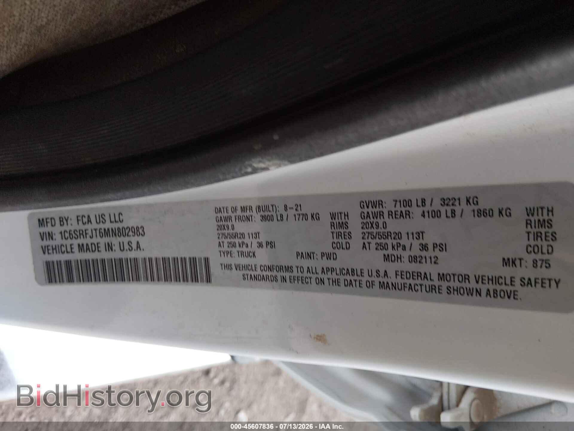 2021 RAM 1500 - VIN: 1C6SRFJT6MN802983 - Фото 9