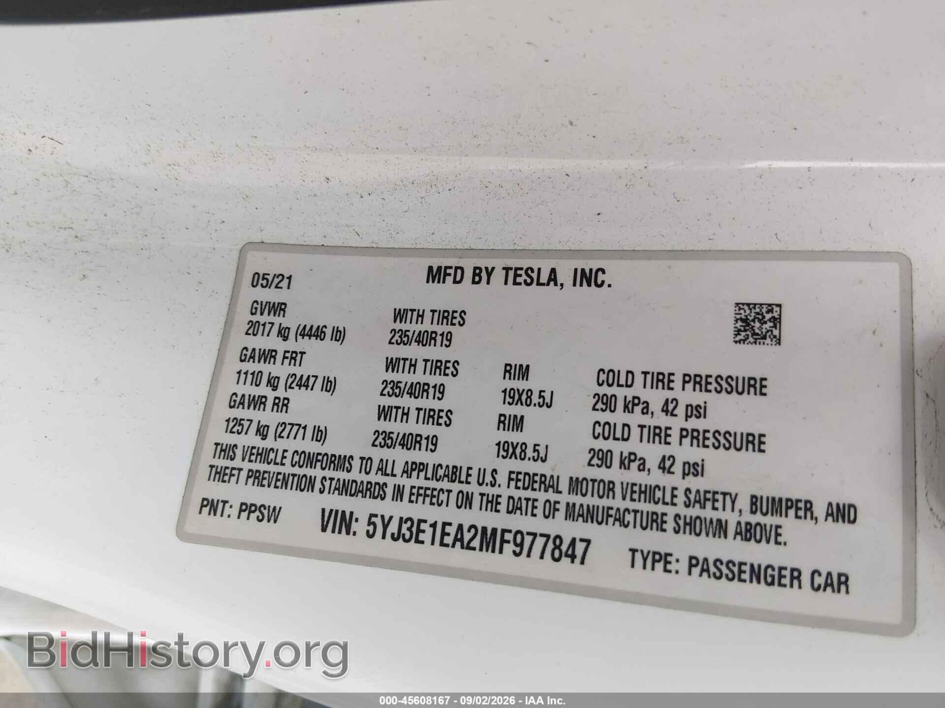 2021 TESLA MODEL 3 - VIN: 5YJ3E1EA2MF977847 - Photo 9