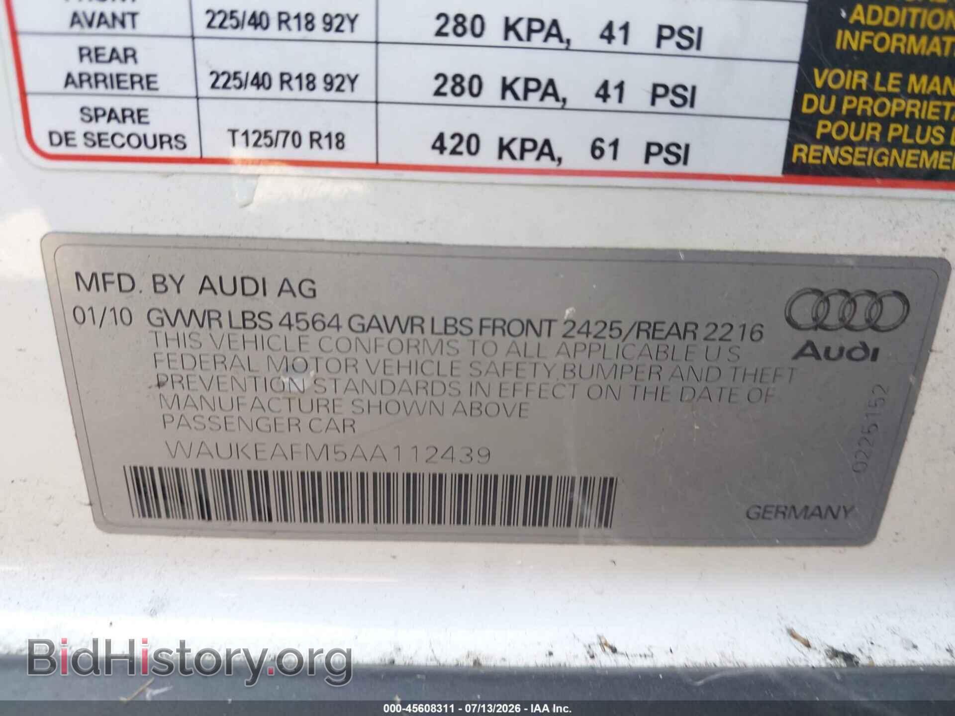 2010 AUDI A3 - VIN: WAUKEAFM5AA112439 - Фото 9