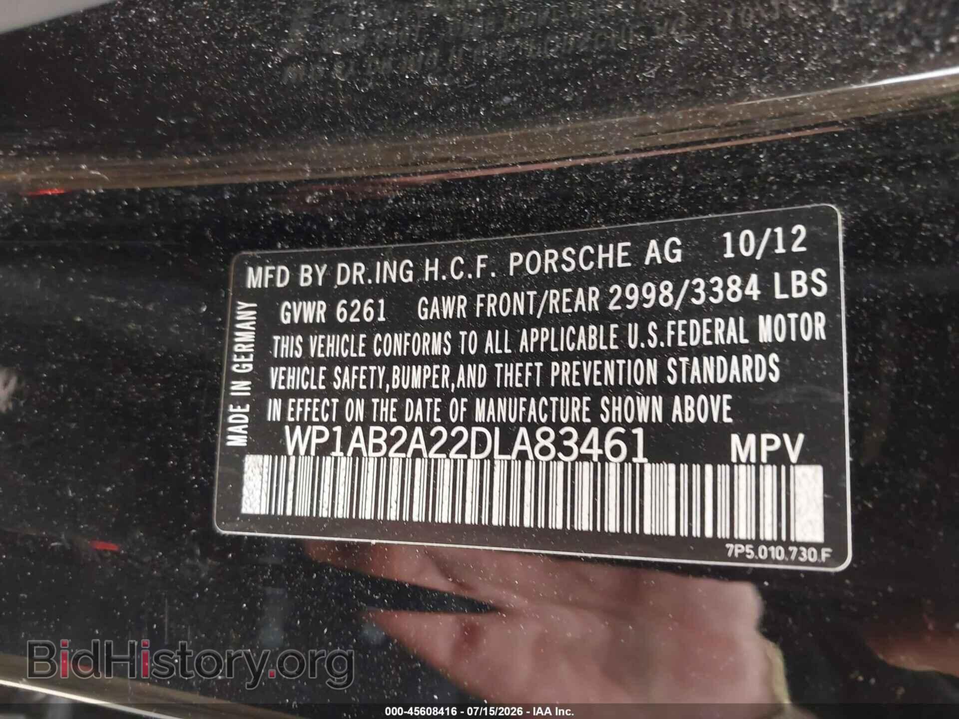 2013 PORSCHE CAYENNE - VIN: WP1AB2A22DLA83461 - Photo 9