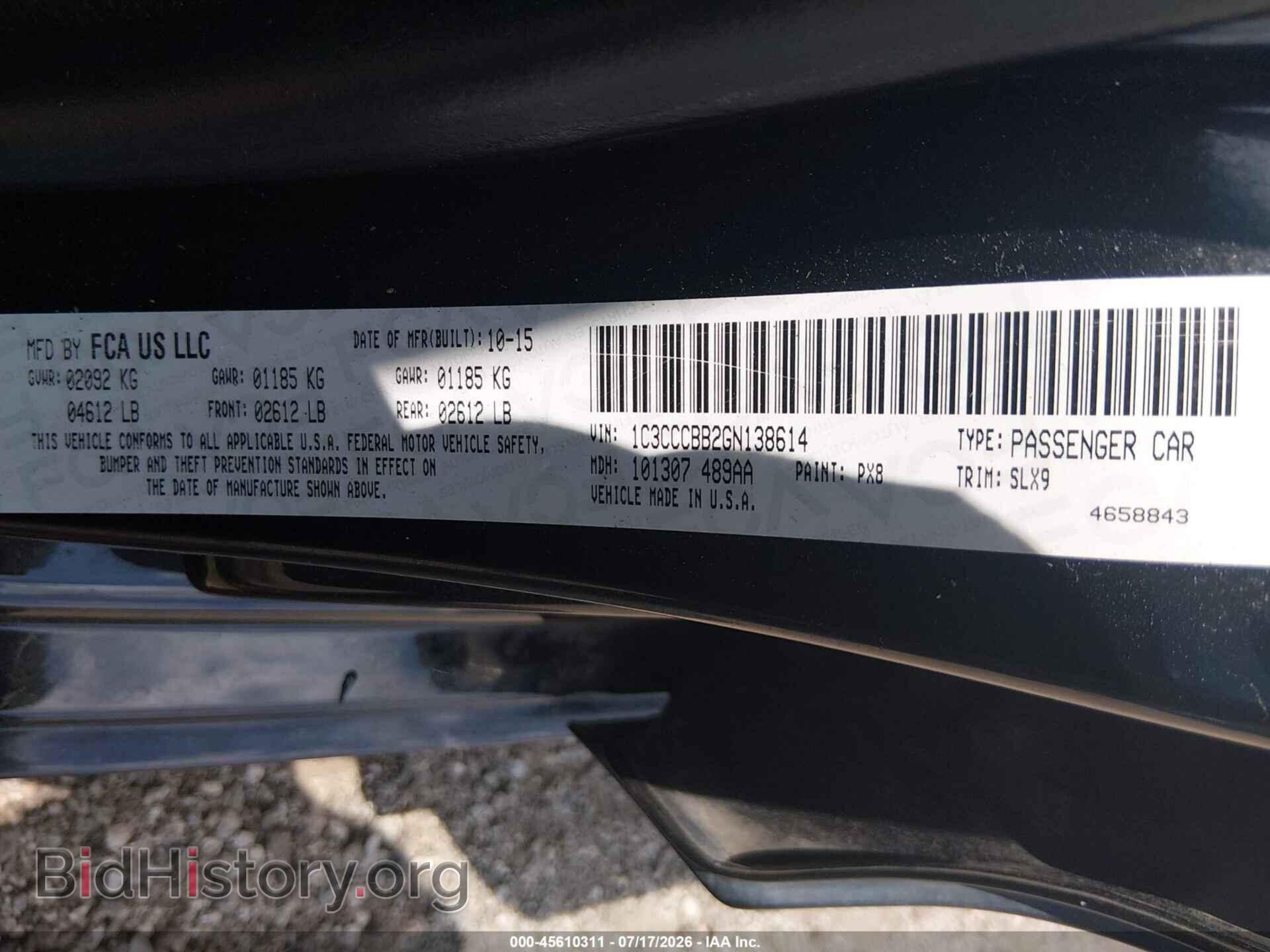2016 CHRYSLER 200 - VIN: 1C3CCCBB2GN138614 - Фото 9