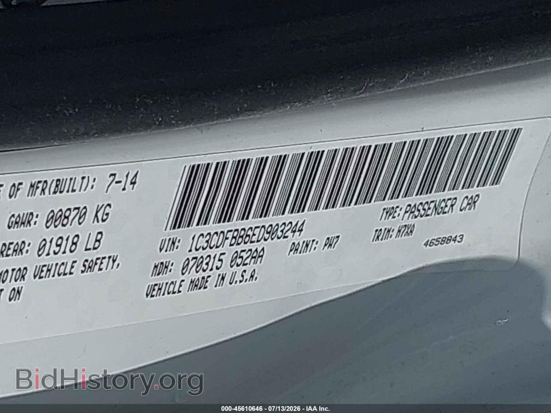 2014 DODGE DART - VIN: 1C3CDFBB6ED903244 - Photo 9