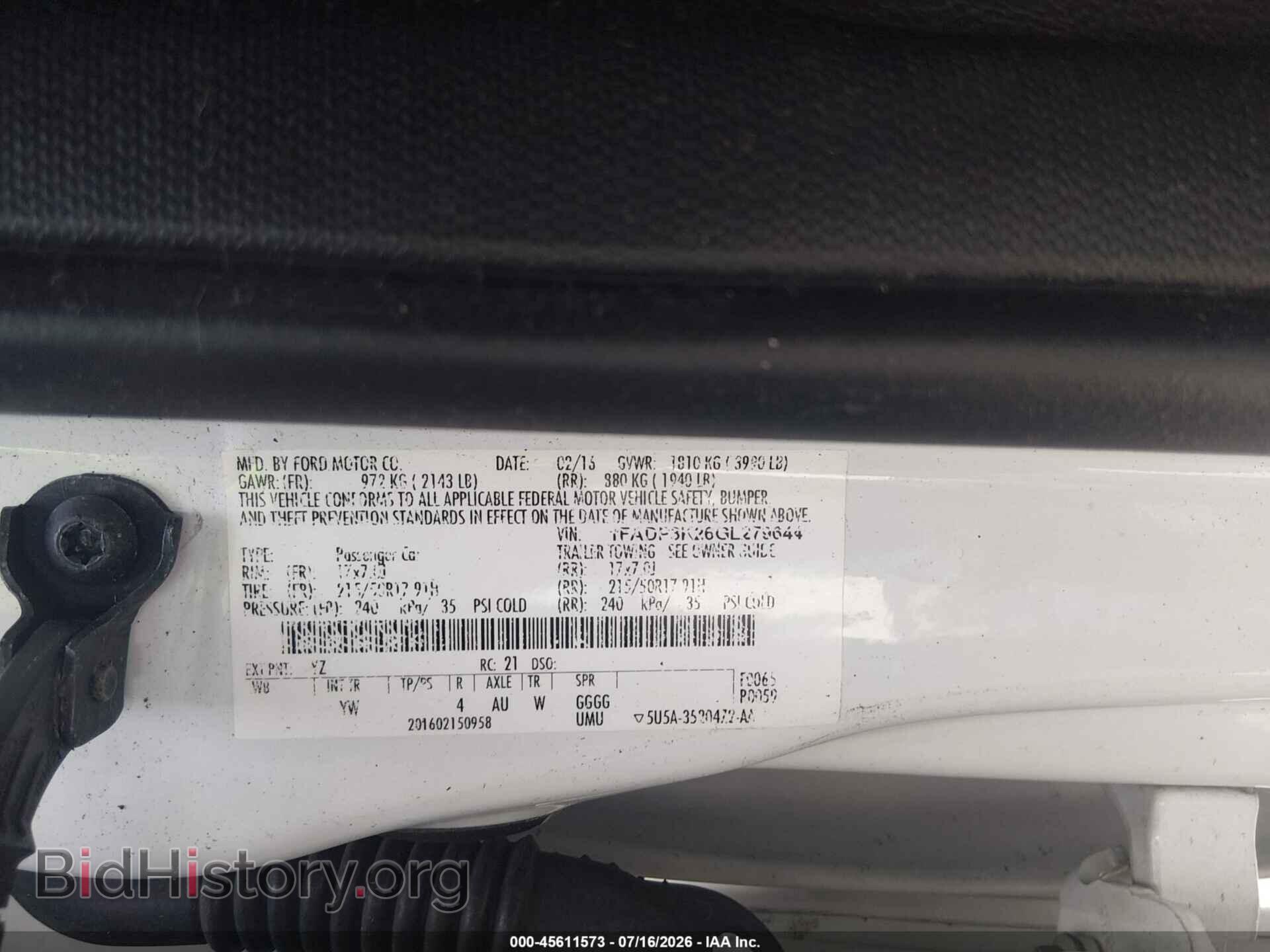 2016 FORD FOCUS - VIN: 1FADP3K26GL279644 - Фото 9
