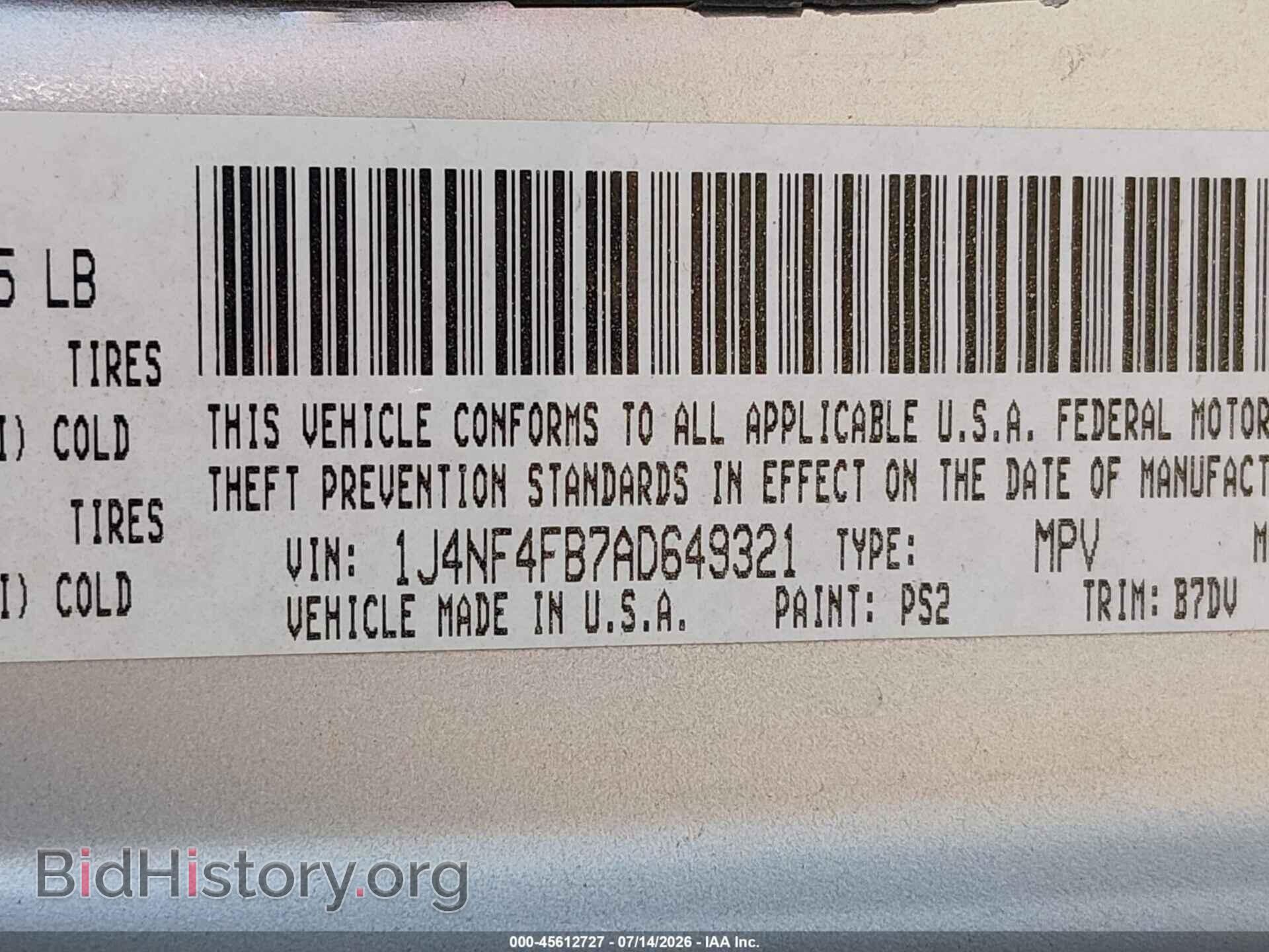 2010 JEEP COMPASS - VIN: 1J4NF4FB7AD649321 - Photo 9