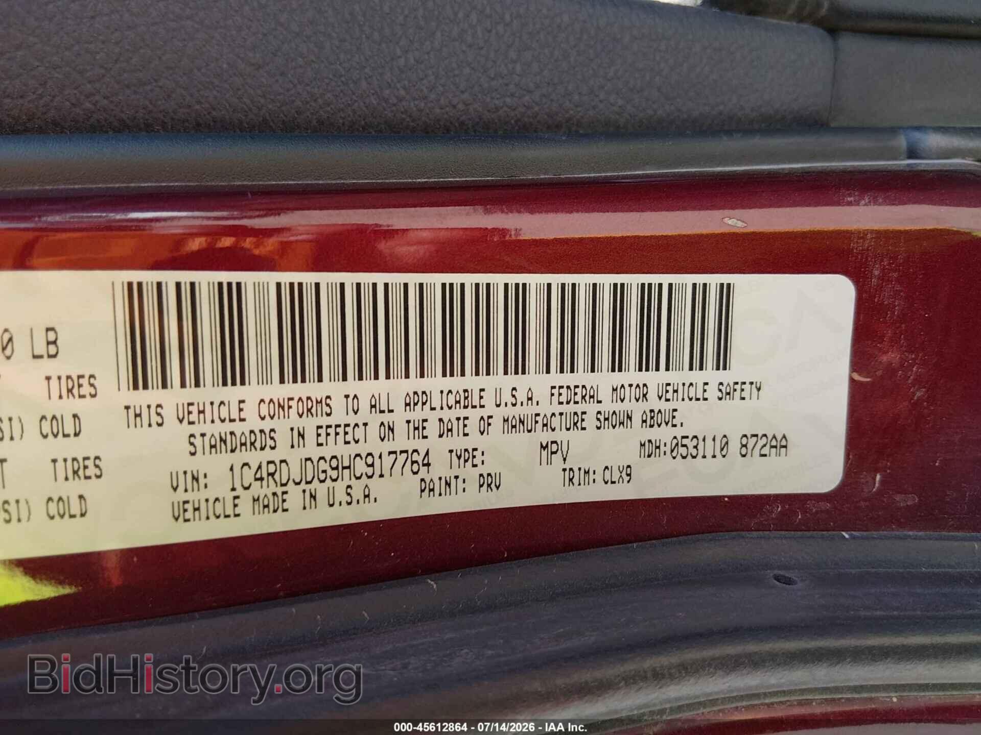 2017 DODGE DURANGO - VIN: 1C4RDJDG9HC917764 - Photo 9