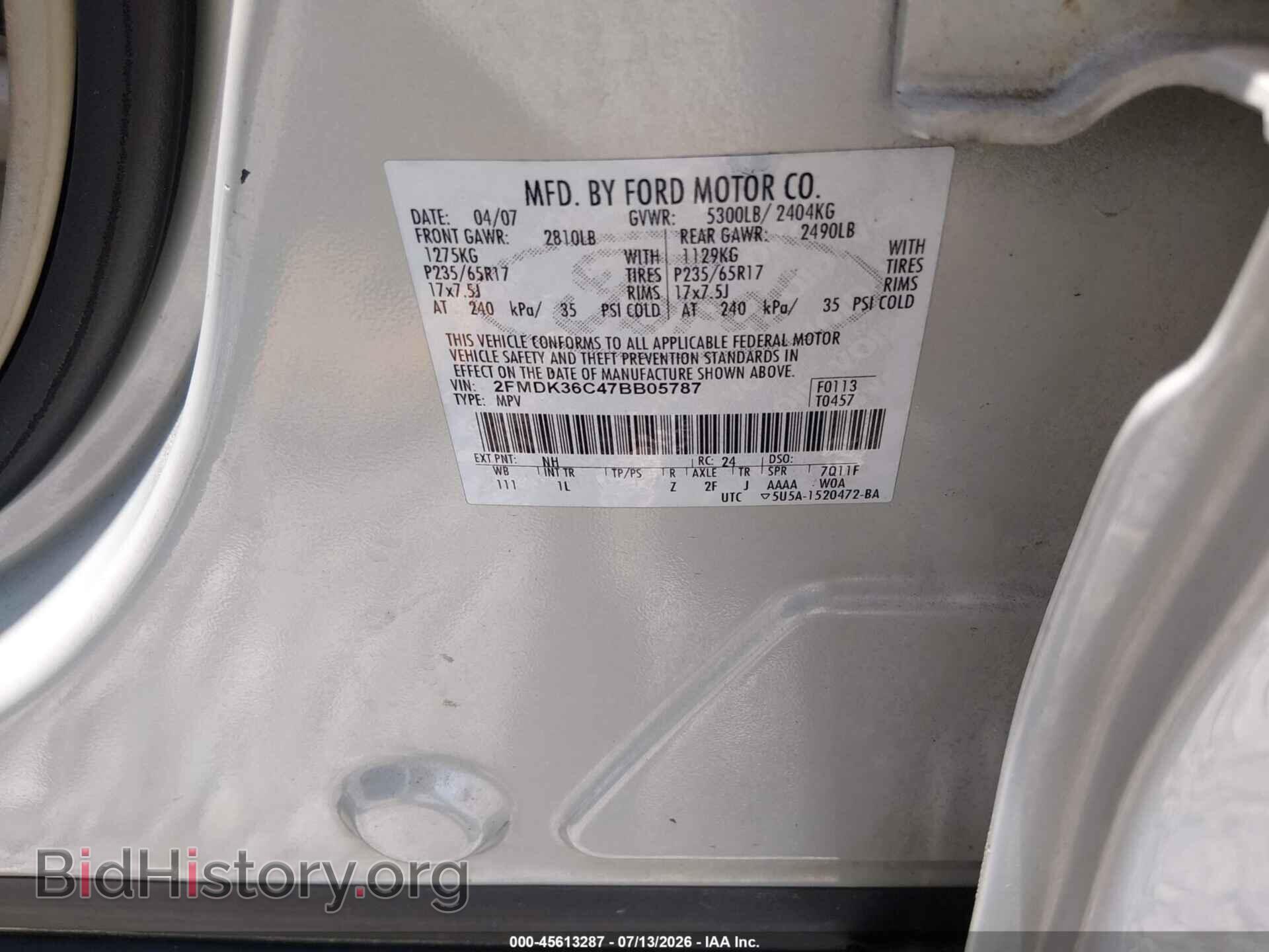 2007 FORD EDGE - VIN: 2FMDK36C47BB05787 - Photo 9