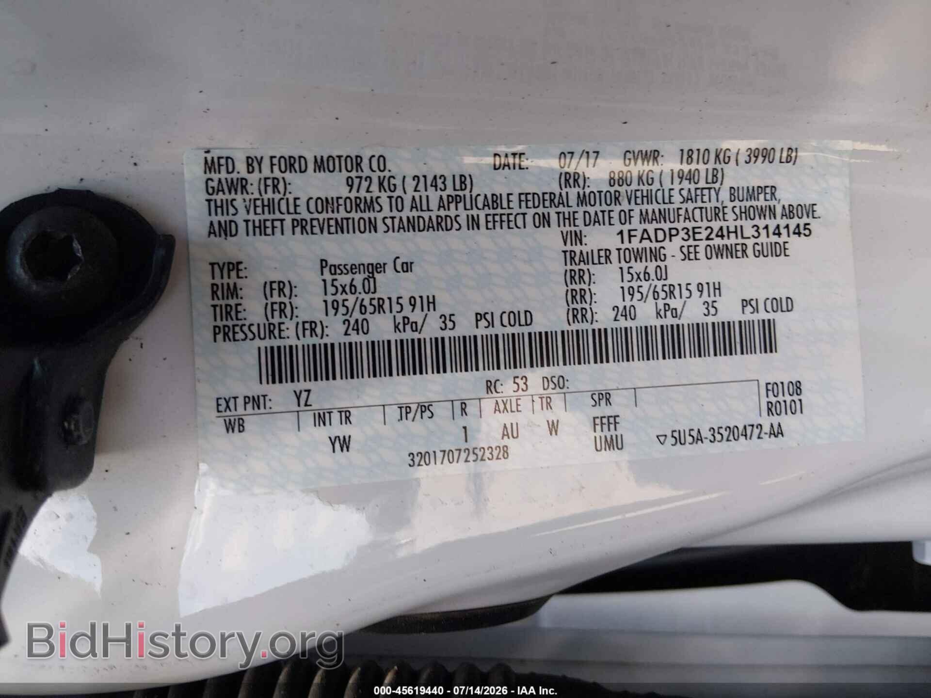 2017 FORD FOCUS - VIN: 1FADP3E24HL314145 - Фото 9