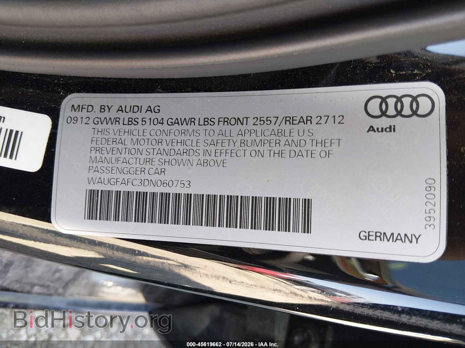 2013 AUDI A6 - VIN: WAUGFAFC3DN060753 - Photo 9