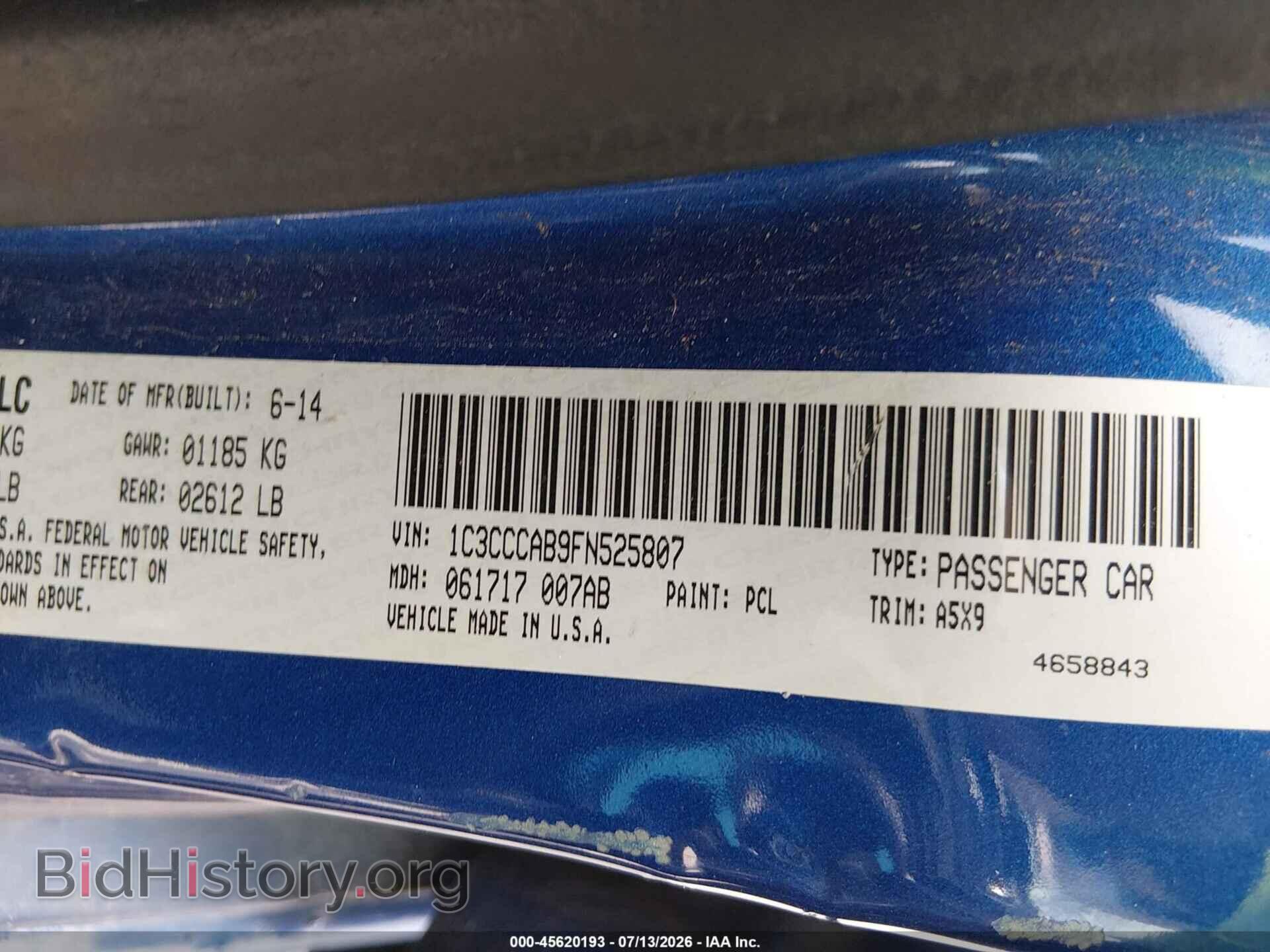 2015 CHRYSLER 200 - VIN: 1C3CCCAB9FN525807 - Photo 9